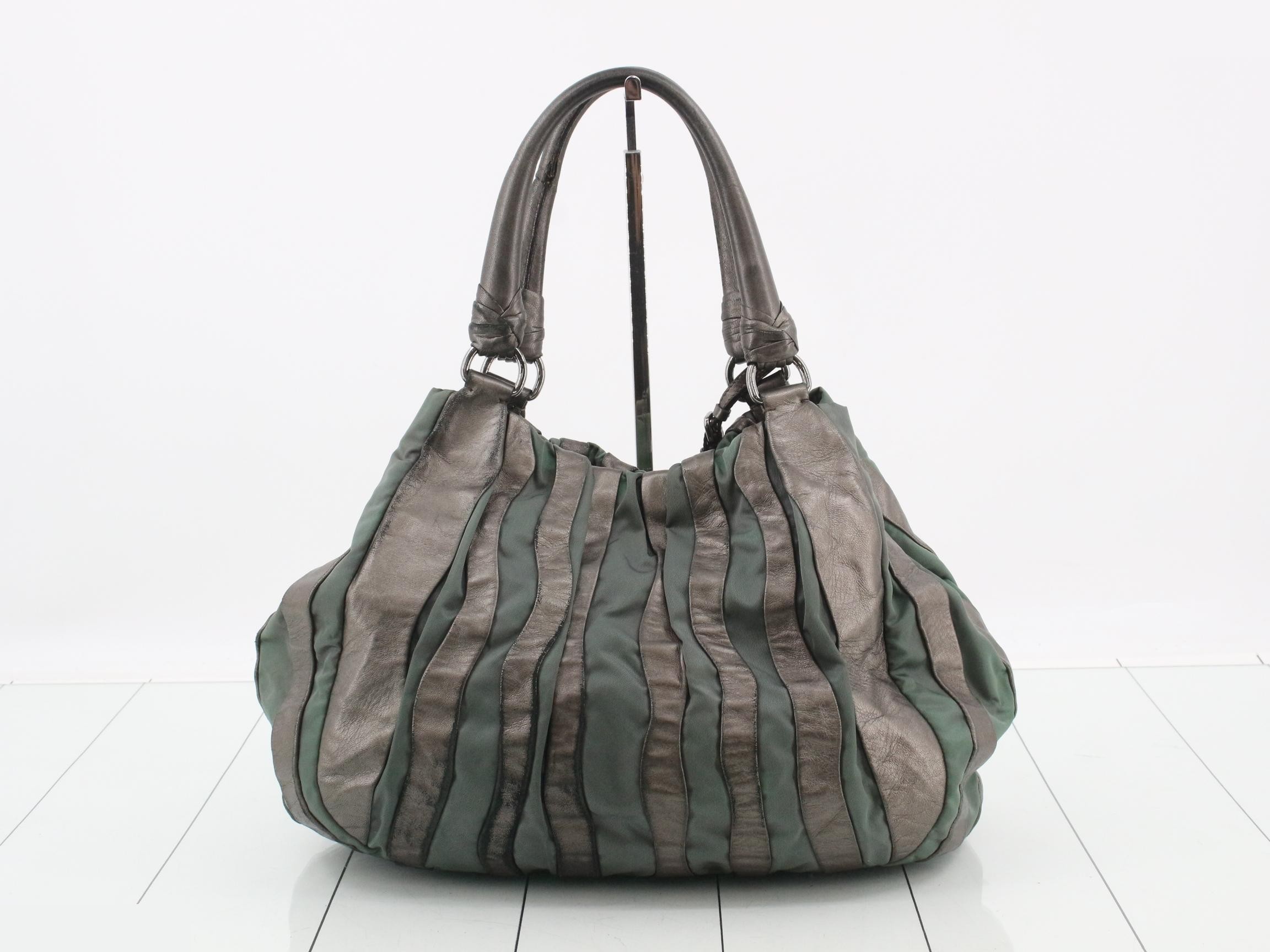 Crimson Nylon Leather Handbag — view 2