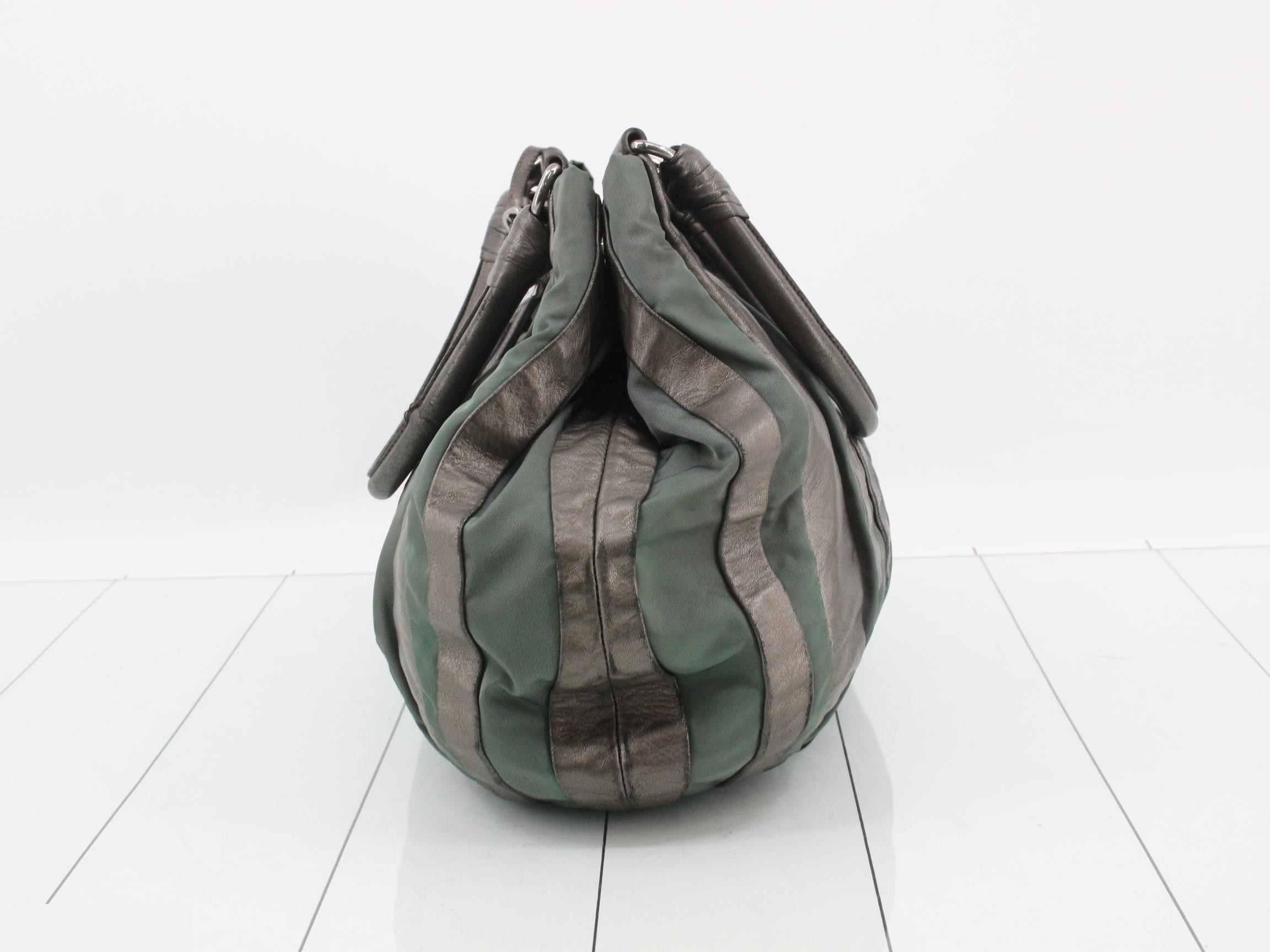 Crimson Nylon Leather Handbag — view 3