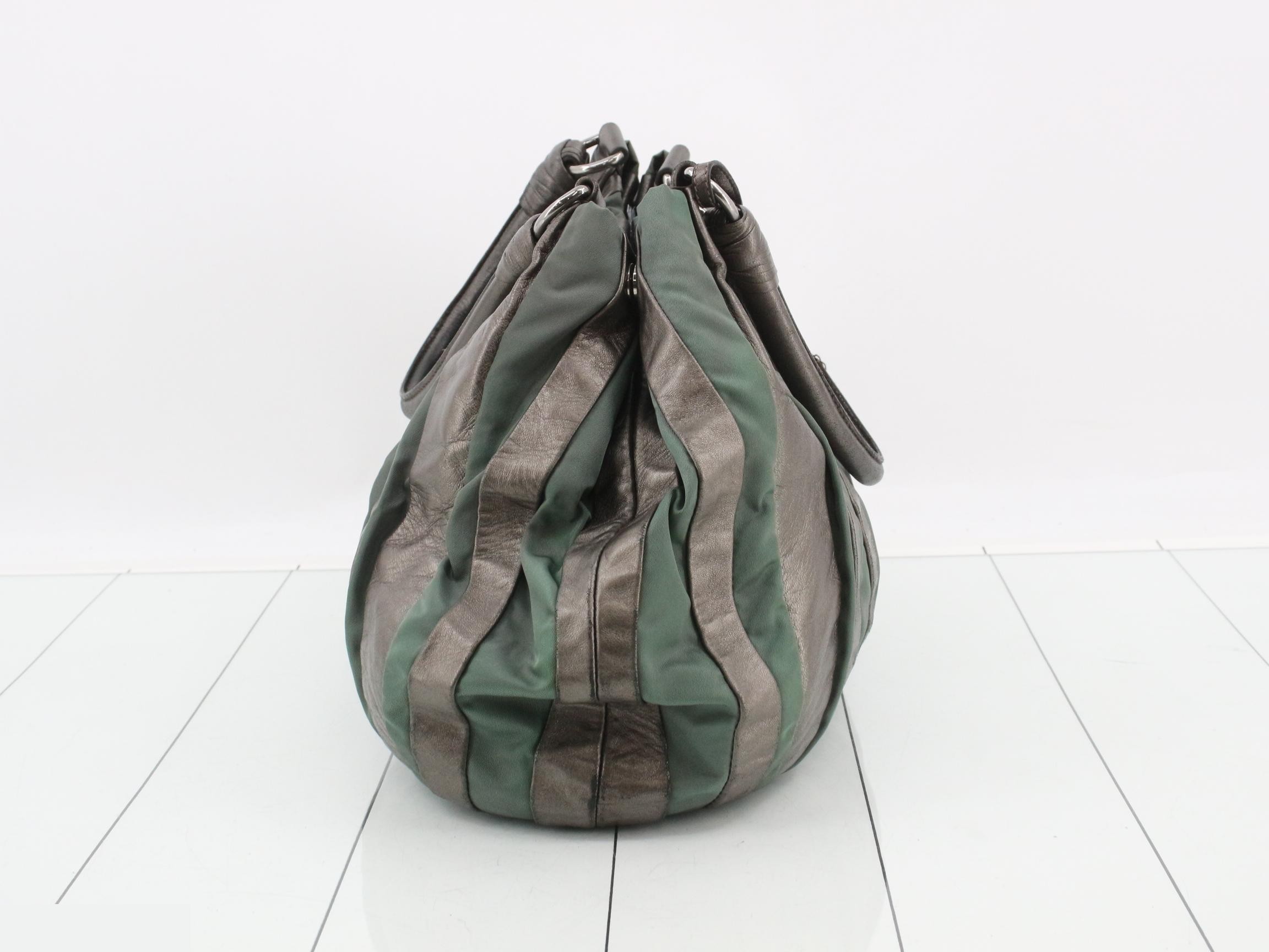 Crimson Nylon Leather Handbag — view 4