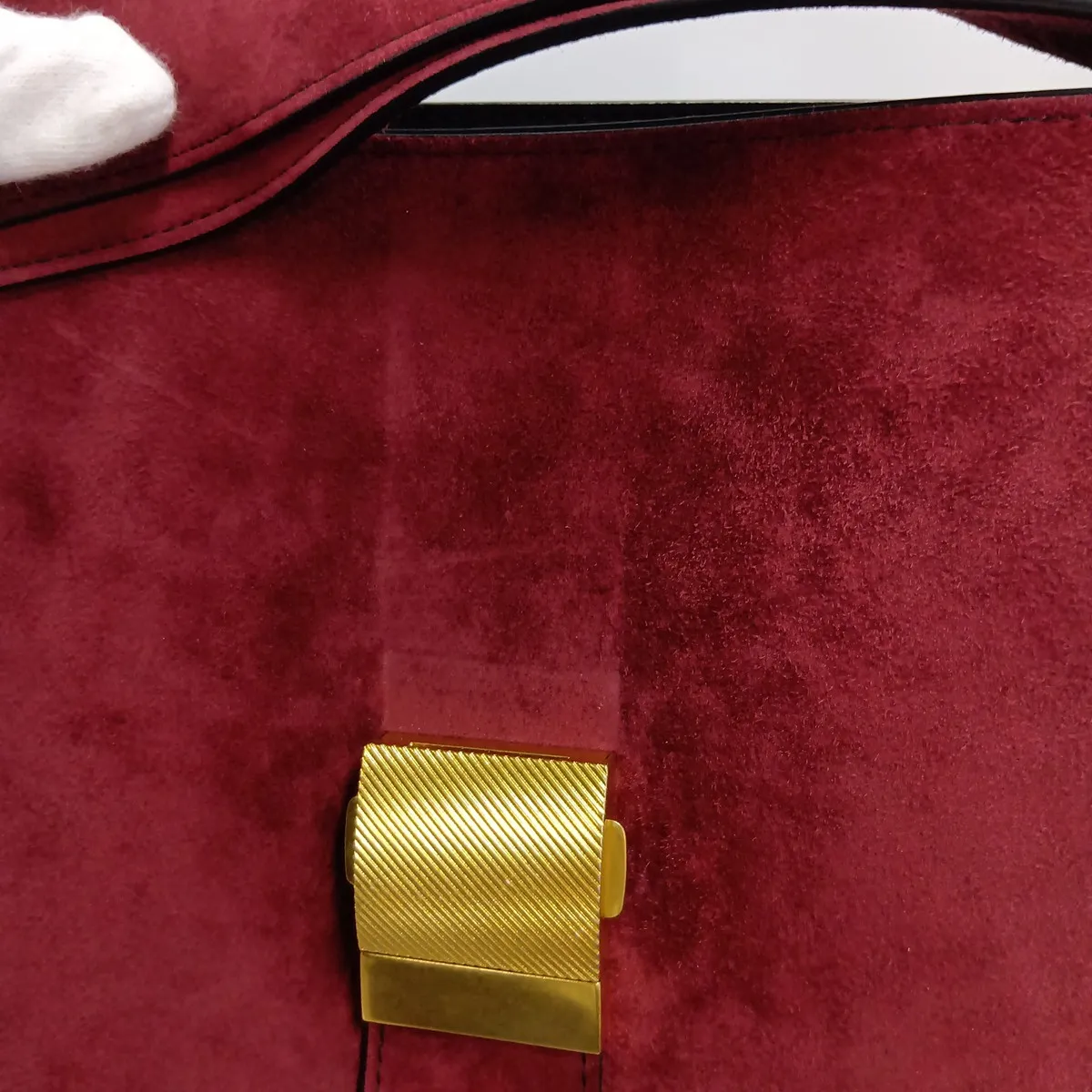 Marie Suede Shoulder Bag, Red — view 15