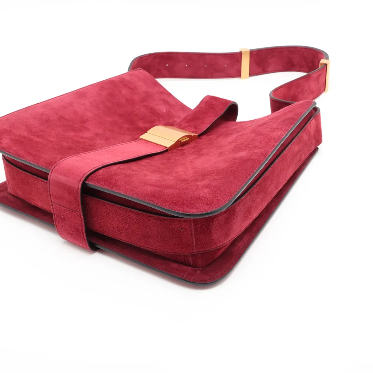 Marie Suede Shoulder Bag, Red — view 3