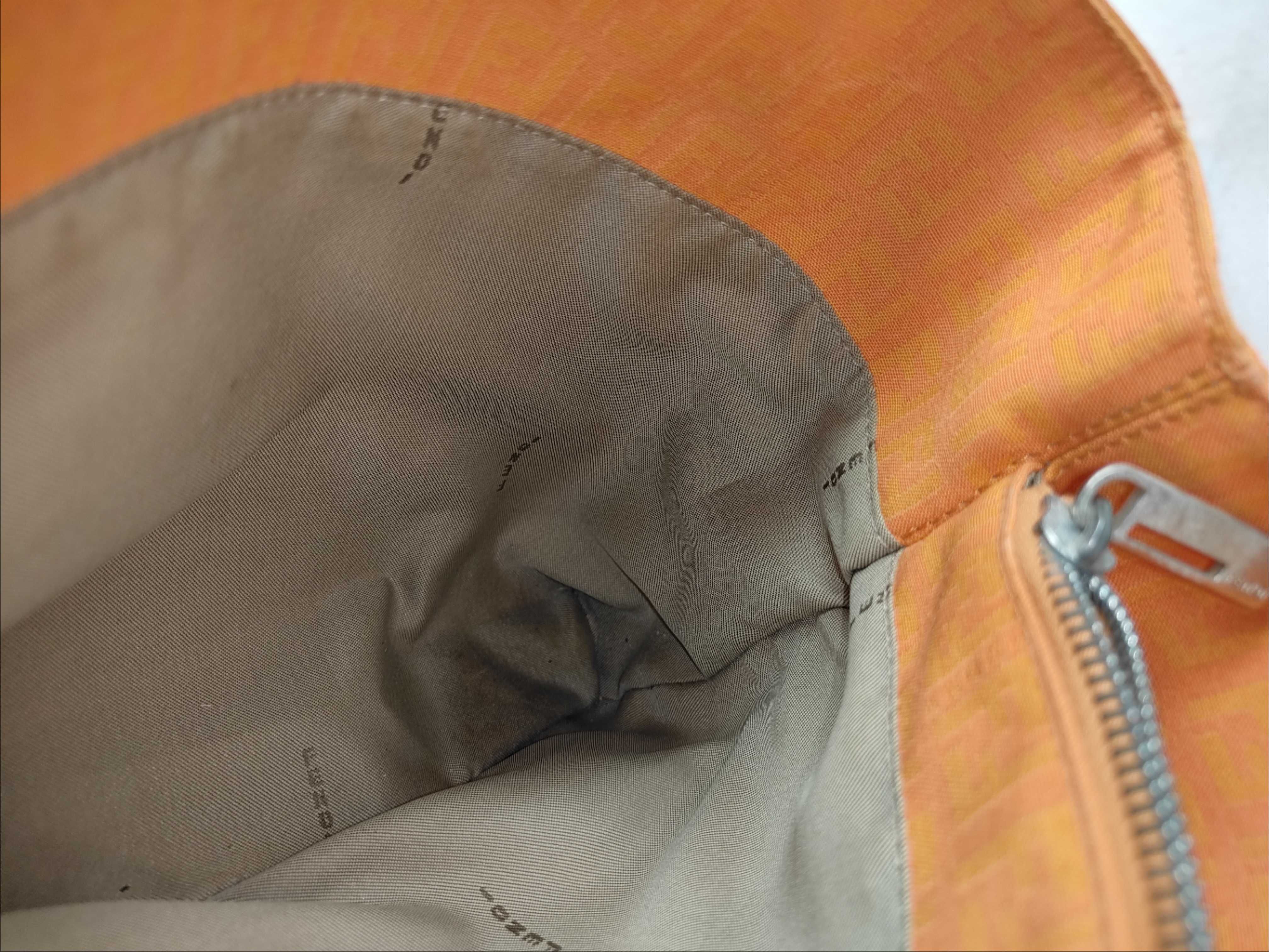 Zucca canvas and leather tote bag, orange, with tears. — view 13