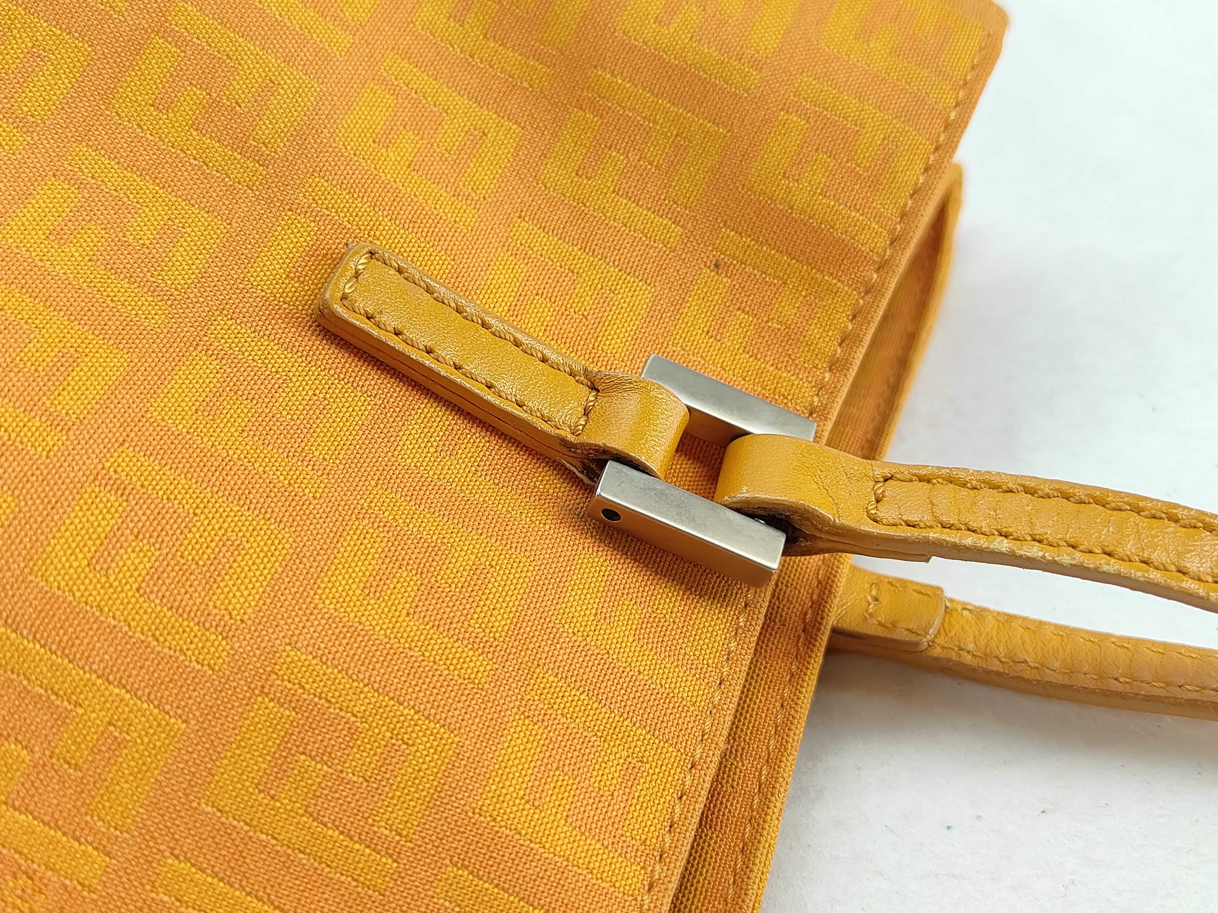 Zucca canvas and leather tote bag, orange, with tears. — view 6
