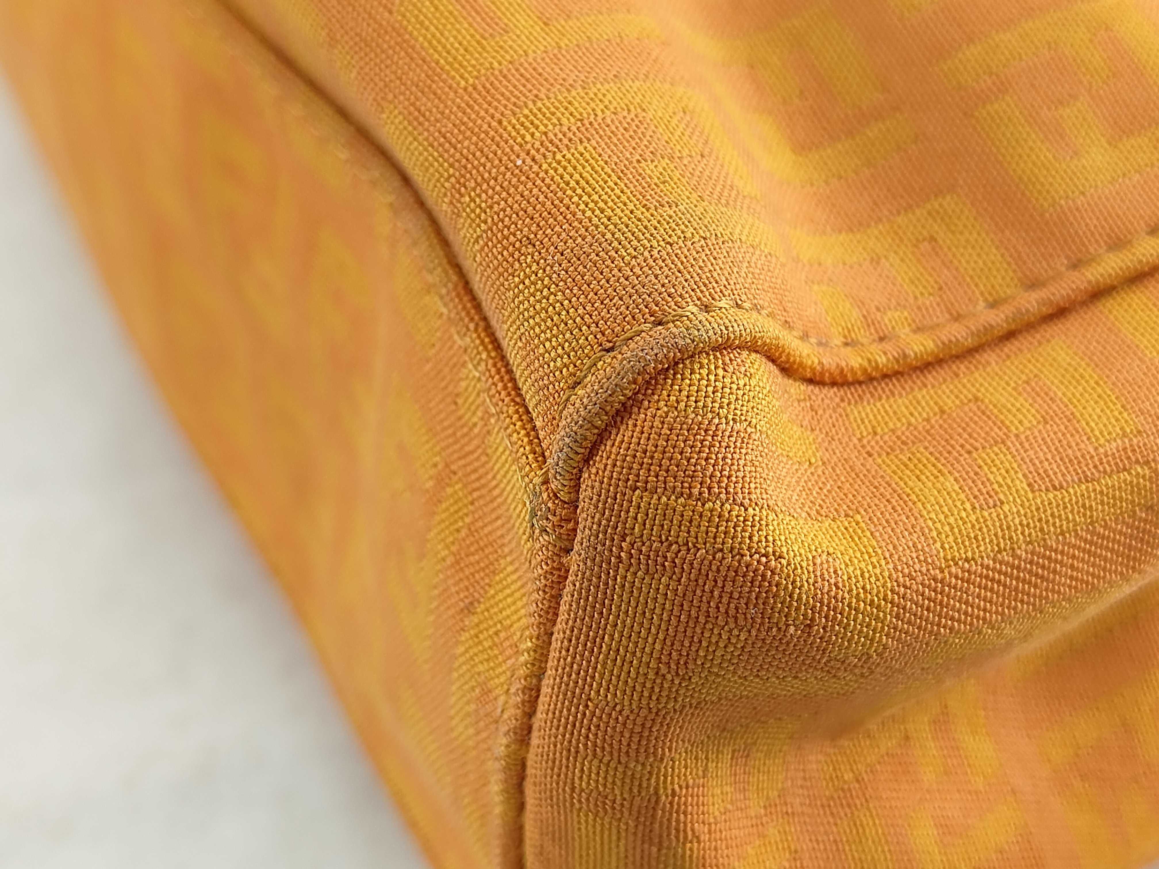 Zucca canvas and leather tote bag, orange, with tears. — view 7
