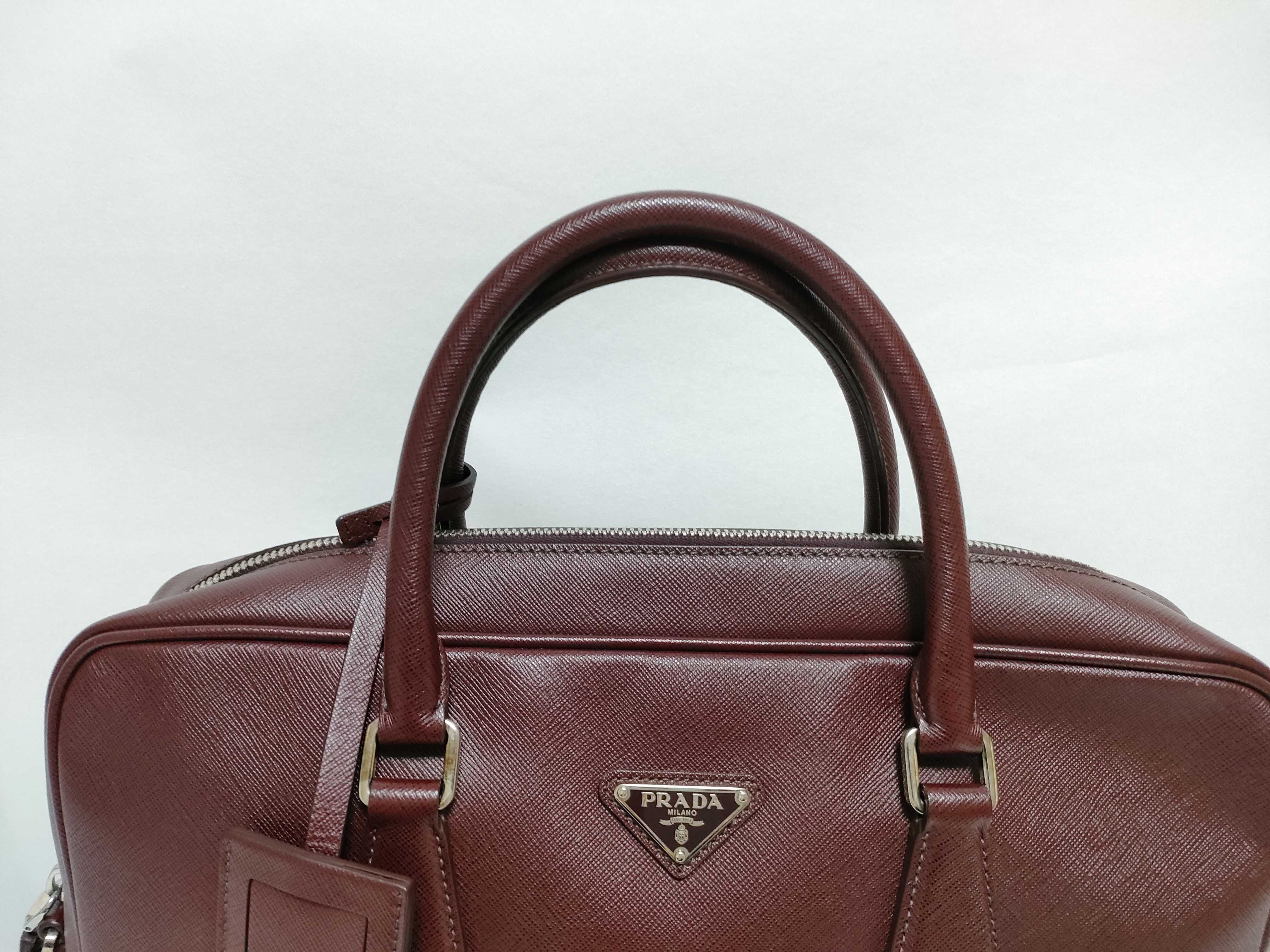 Business Briefcase, Saffiano Leather, White Tag, ST, Name Tag, and Booklet Included. Business Bag — view 3