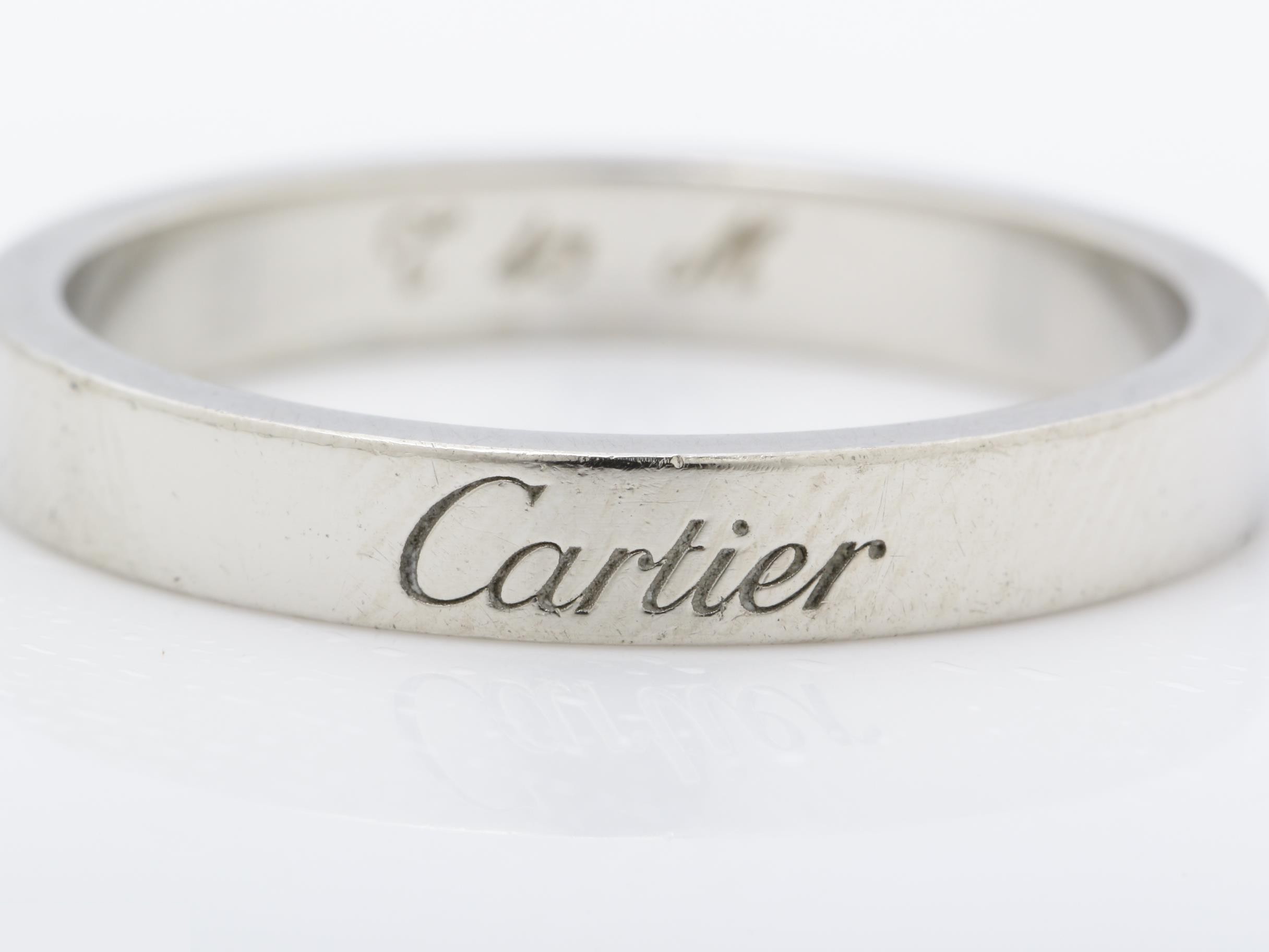 Pt950 C de Cartier wedding ring, size #55, 5.4g — view 2