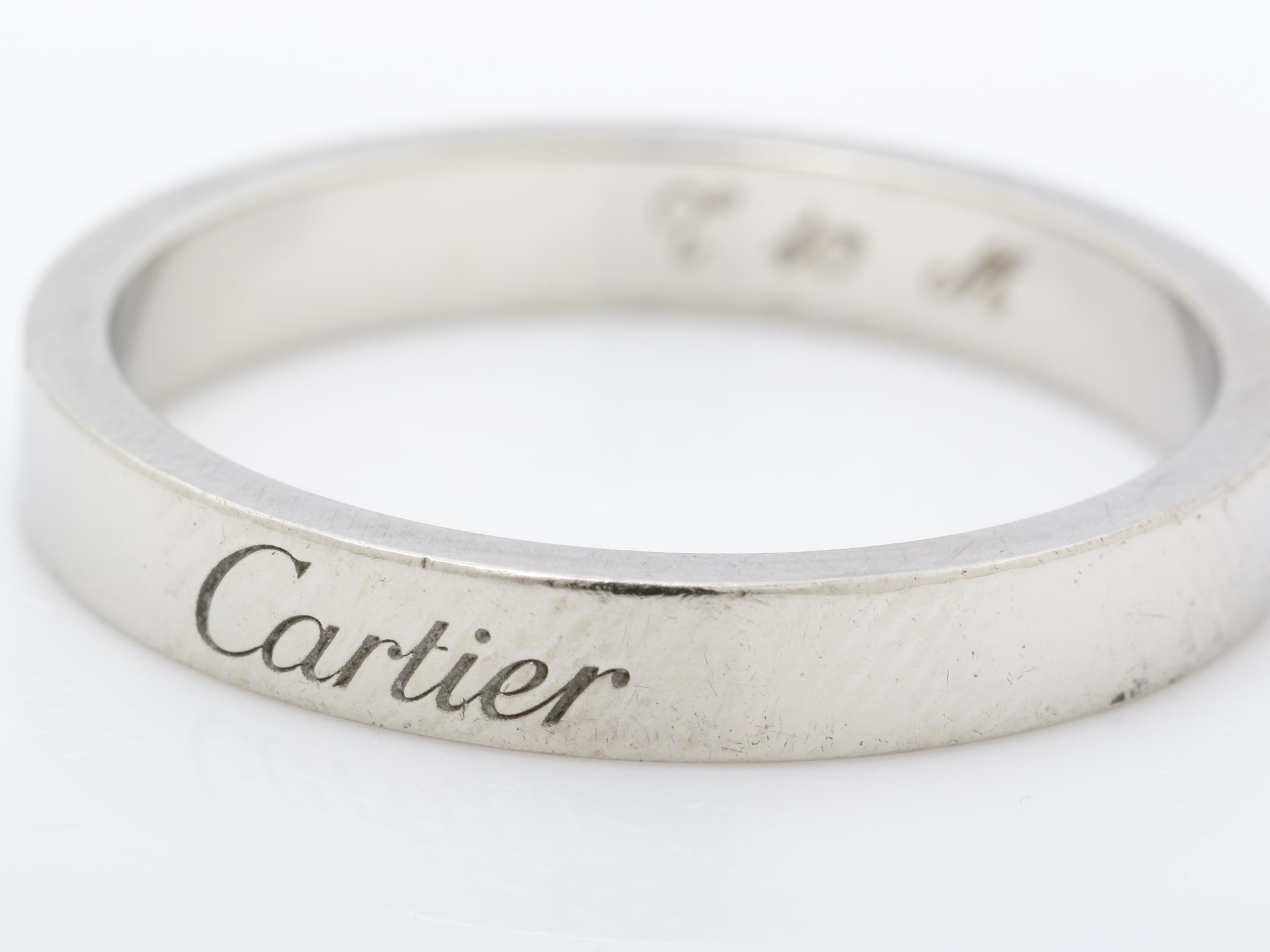 Pt950 C de Cartier wedding ring, size #55, 5.4g — view 3