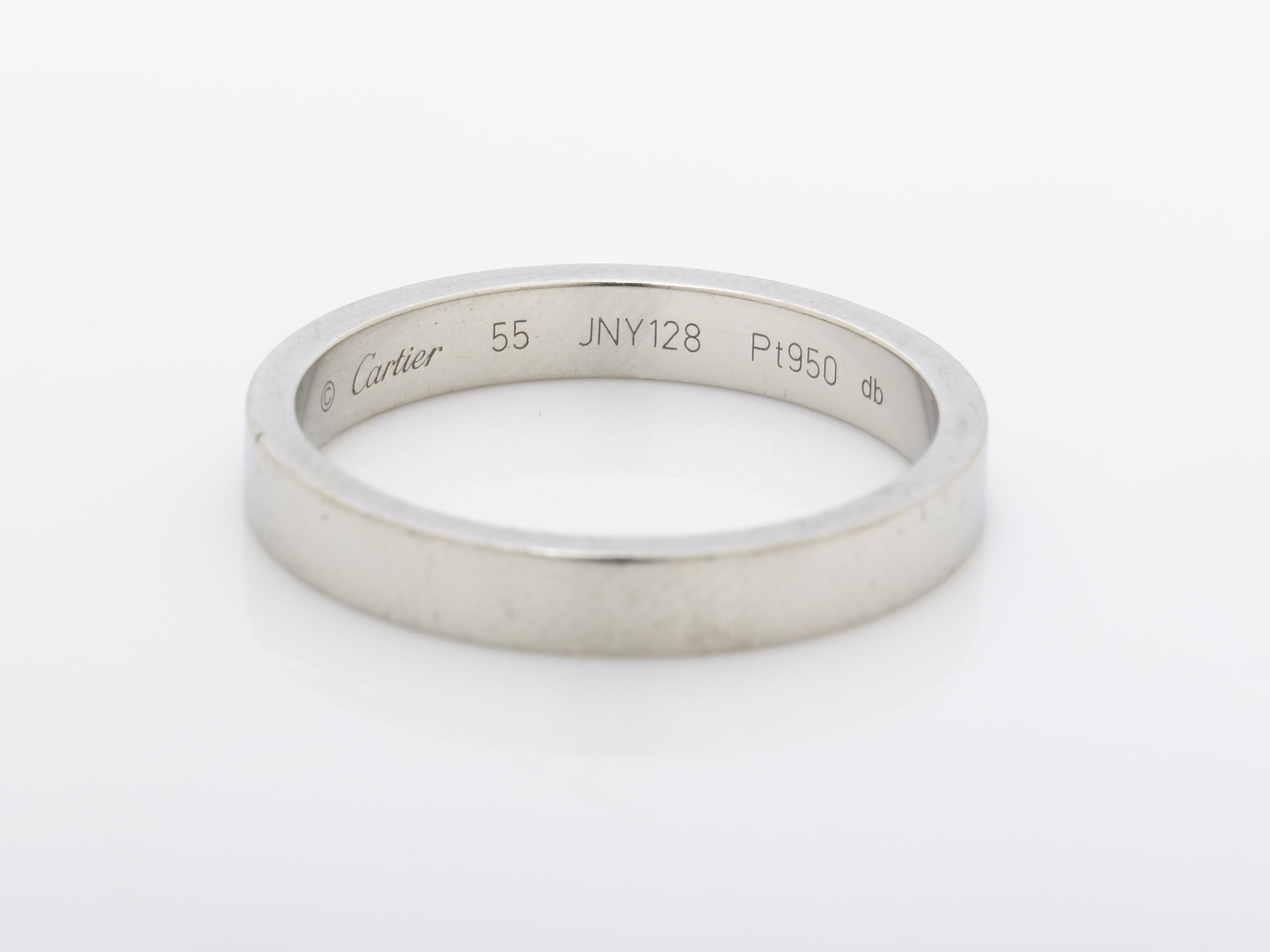 Pt950 C de Cartier wedding ring, size #55, 5.4g — view 4