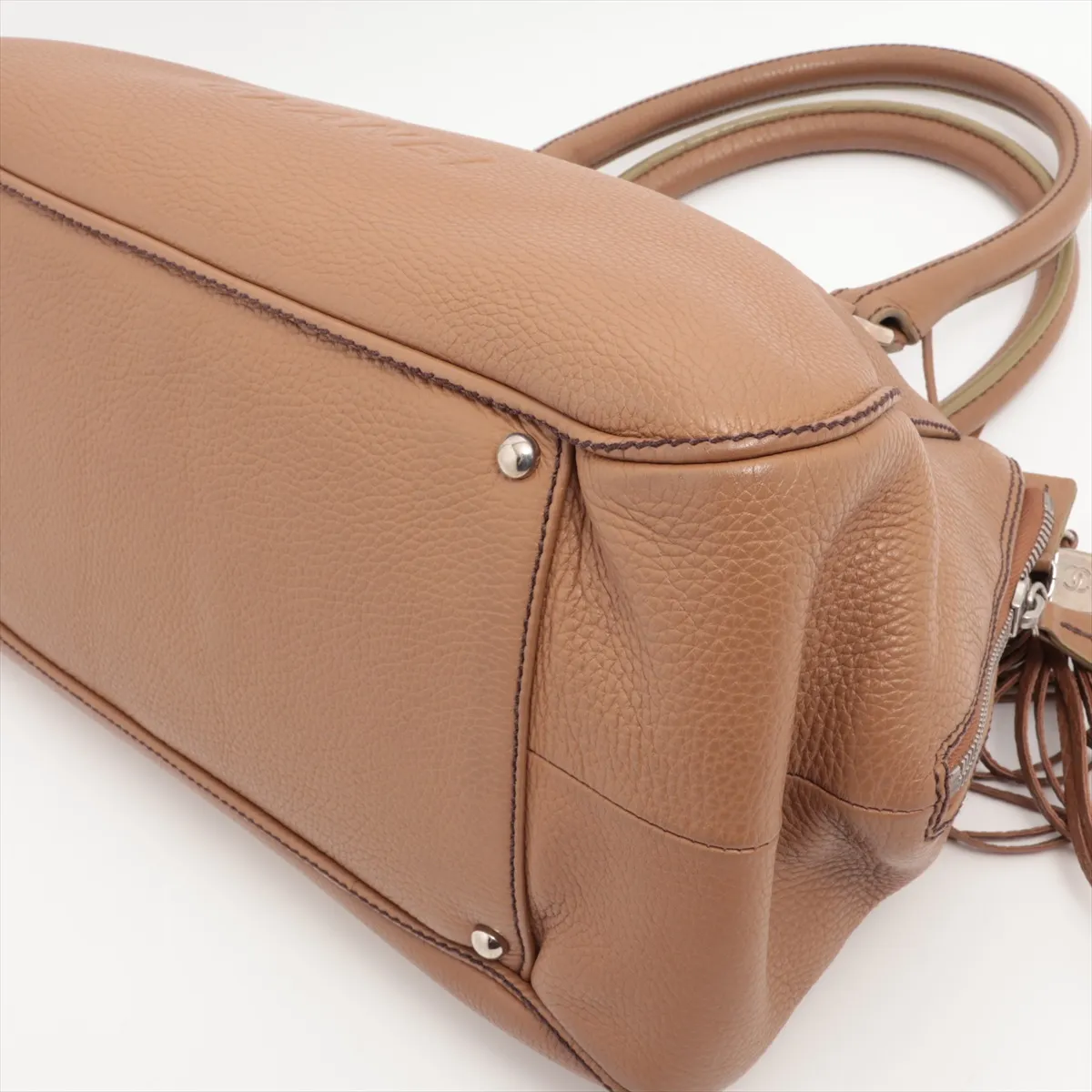 logo leather shoulder bag fringe brown silver hardware 8462604 No. 8 — view 3