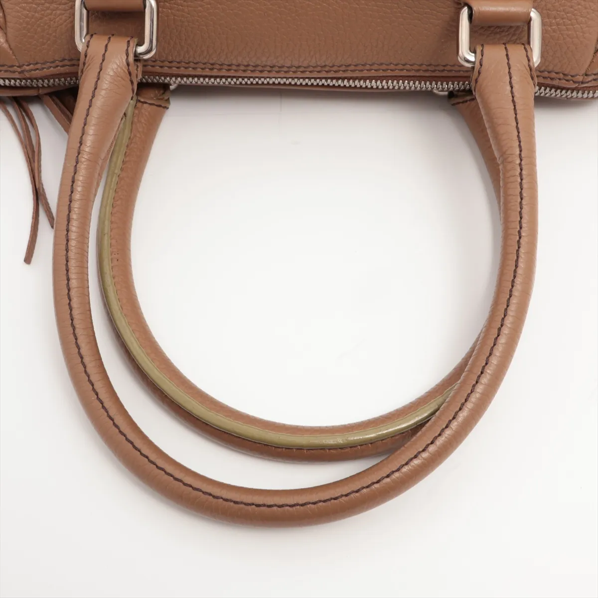 logo leather shoulder bag fringe brown silver hardware 8462604 No. 8 — view 5