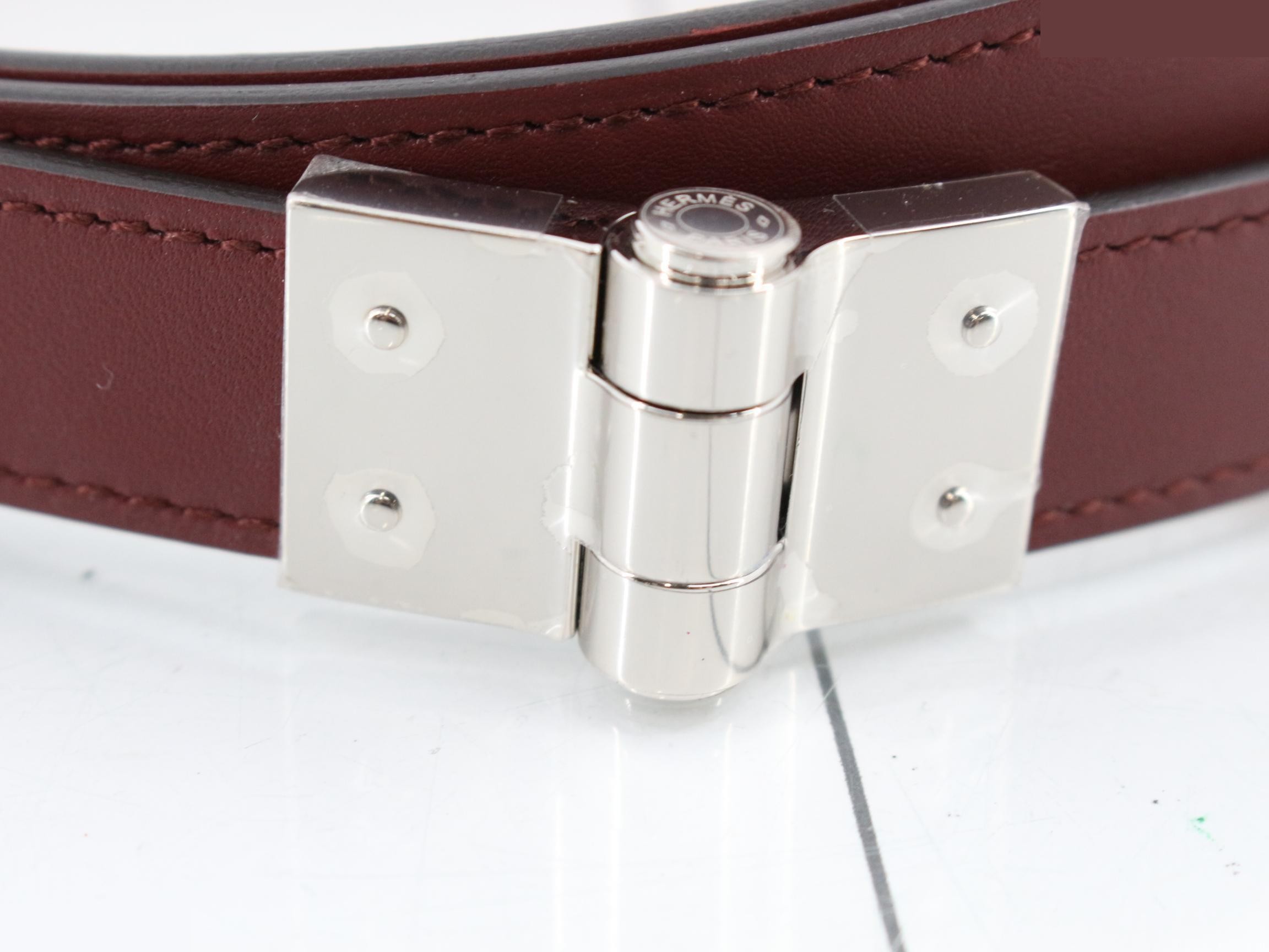Collier de Chien Belt S, Rouge H x Gold, Leather, Silver, A Stamp — view 3