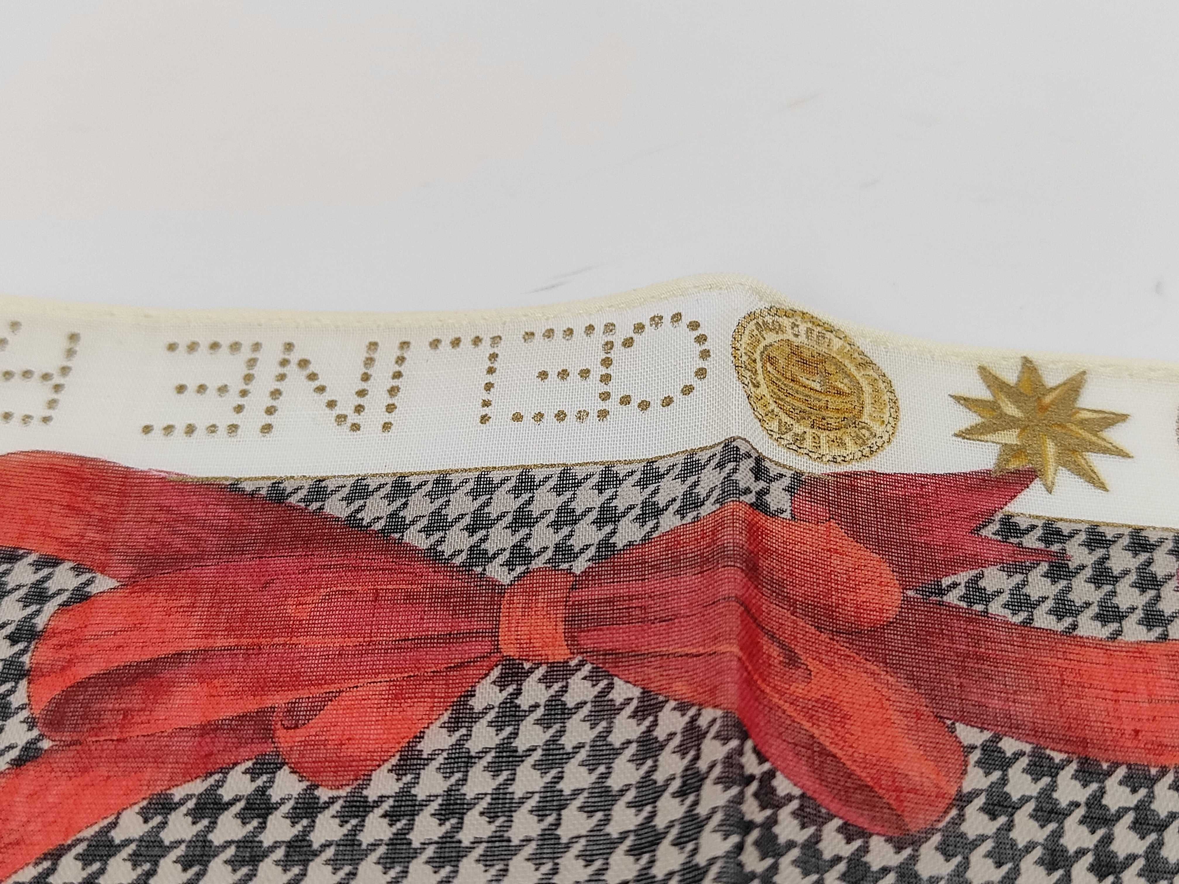 handkerchief scarf with sticker, Macadam ribbon, houndstooth pattern, and other accessories. — view 5