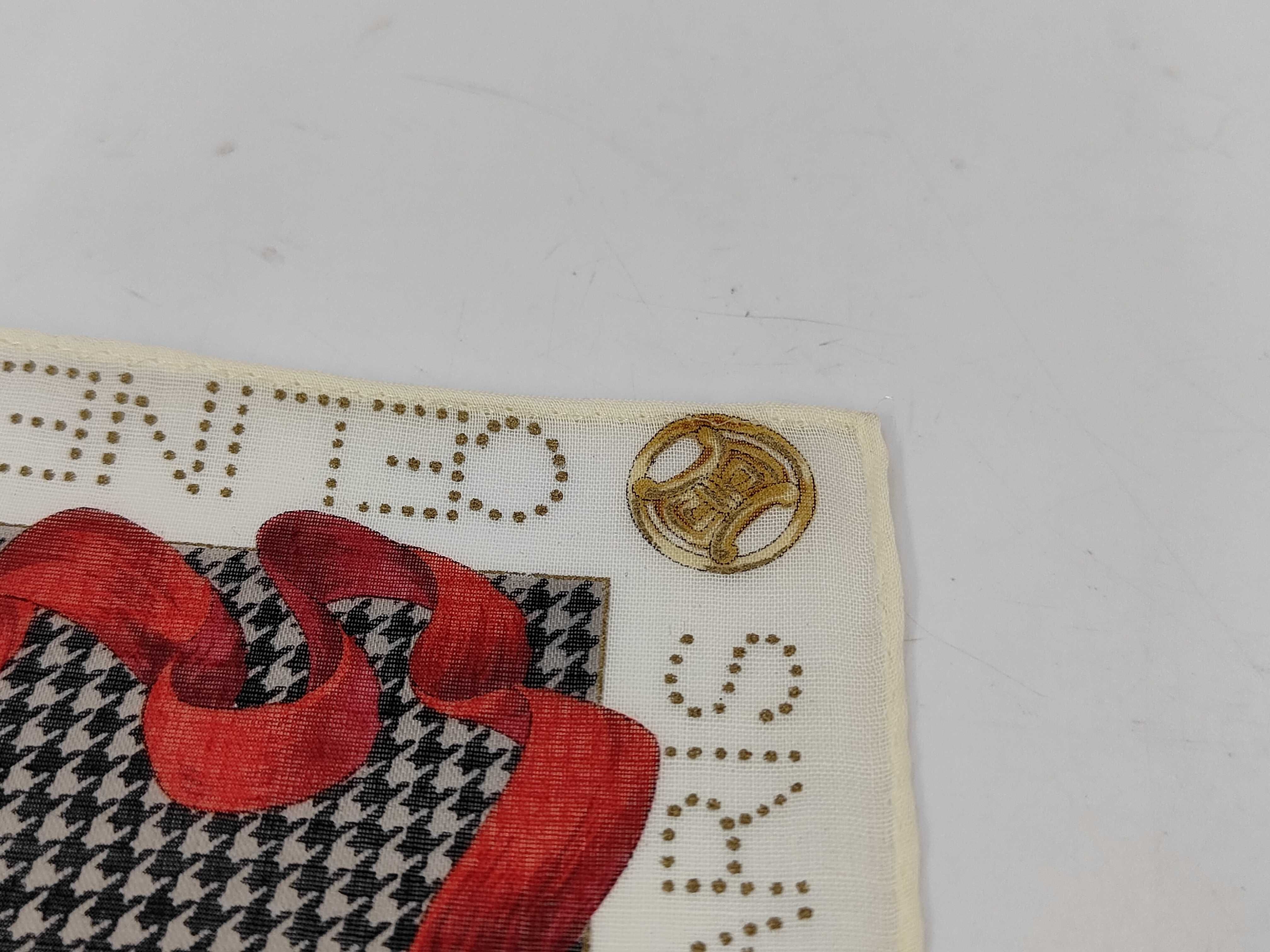handkerchief scarf with sticker, Macadam ribbon, houndstooth pattern, and other accessories. — view 6