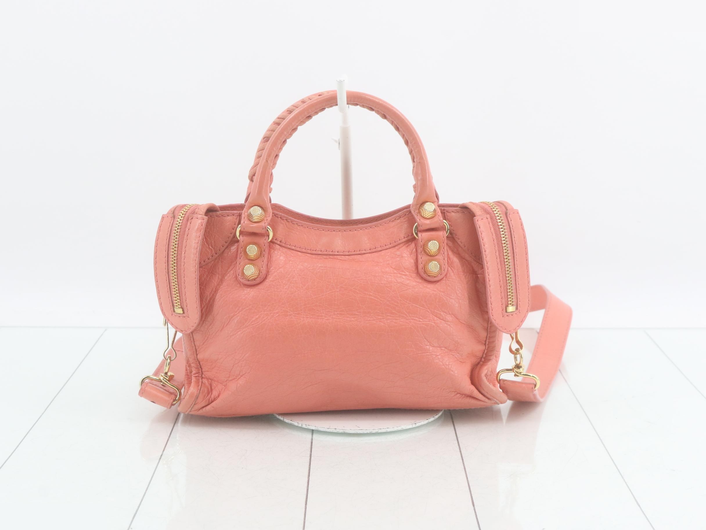 The Giant City Handbag, Leather, Pink — view 2