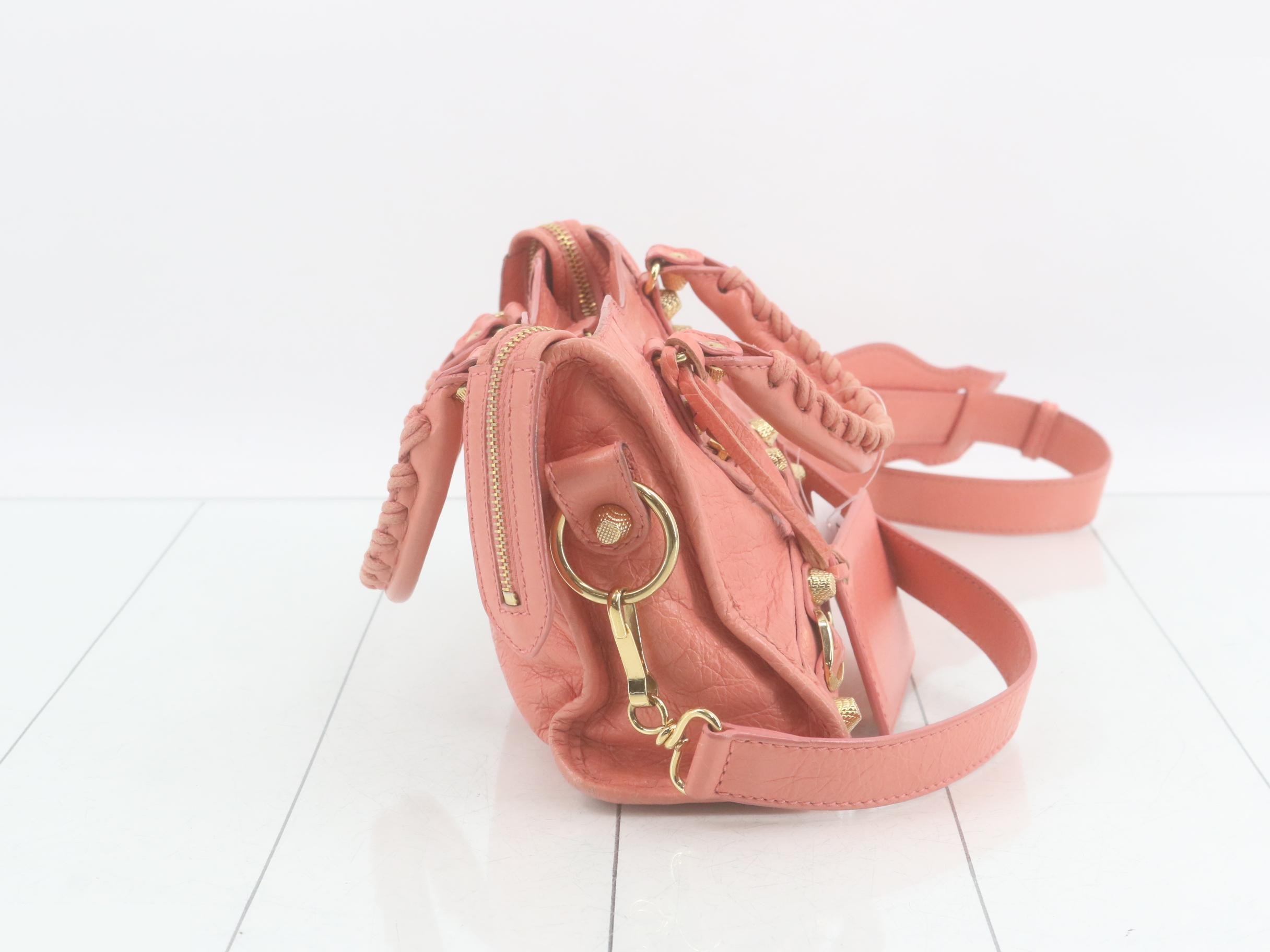 The Giant City Handbag, Leather, Pink — view 4