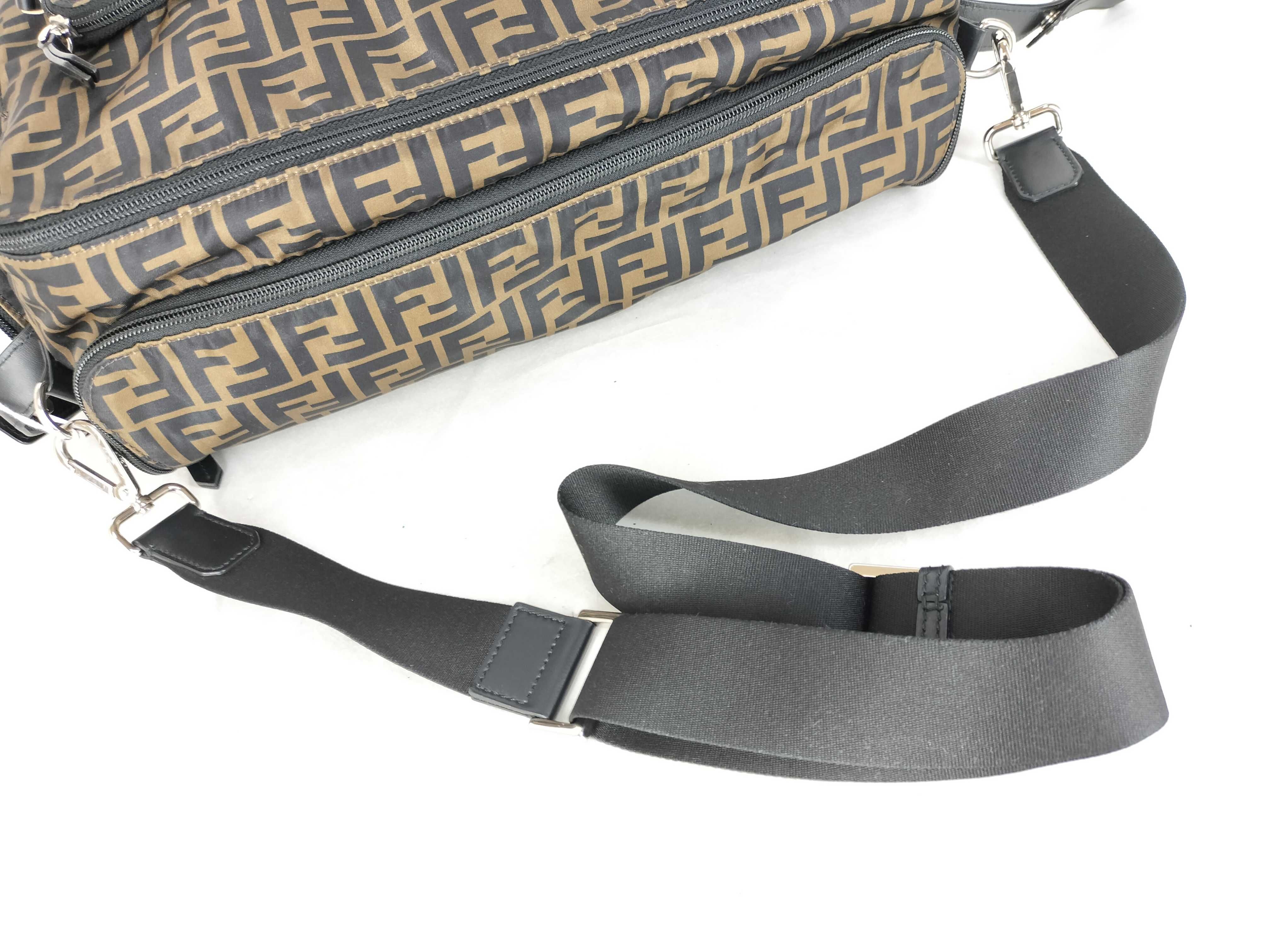 Zucca Pattern DU- Zucca Nylon 2-Way Shoulder Bag Brown 7VB01 Shoulder Bag — view 3