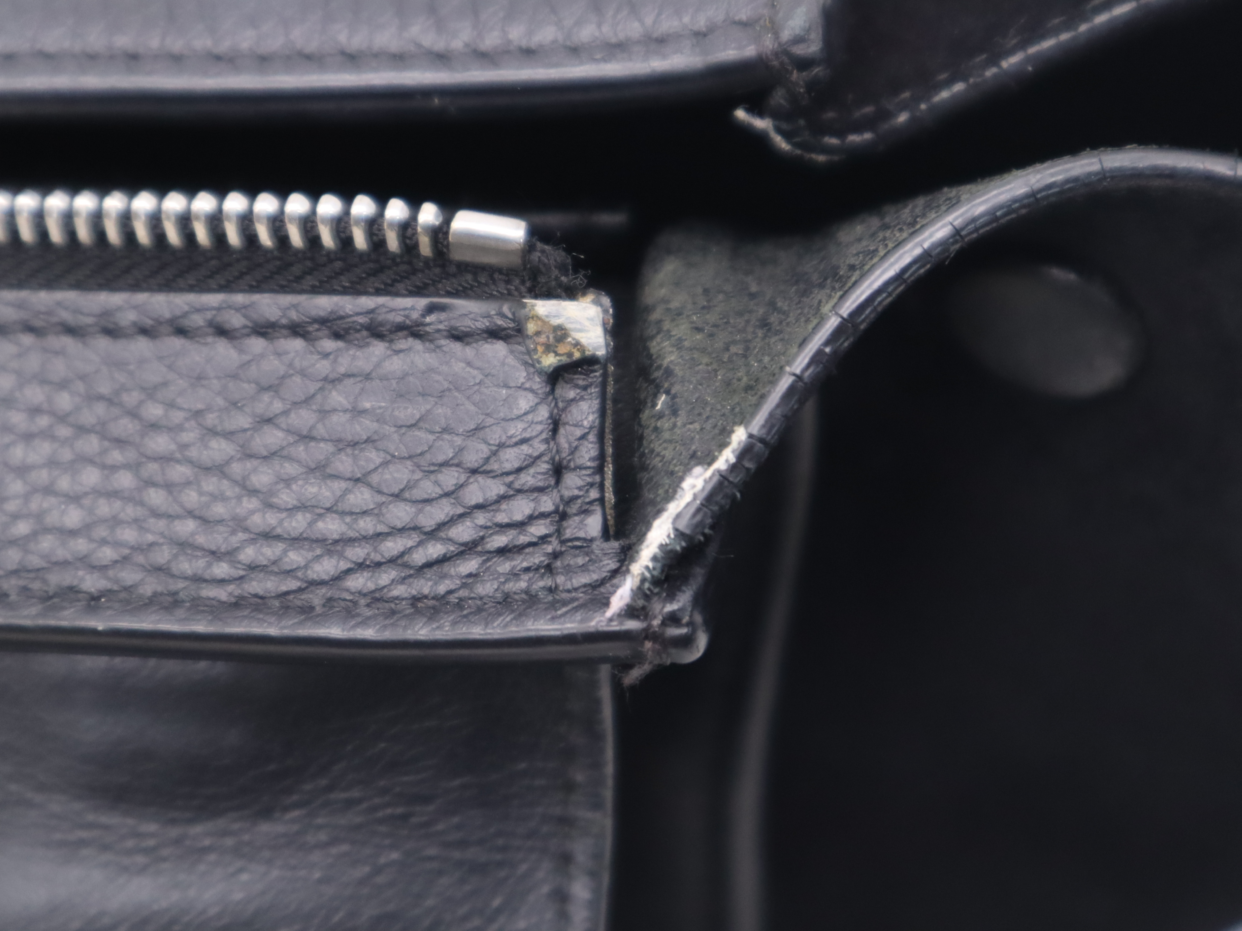 Leather Handbag in Black with Silver Hardware, Shoulder Strap, and Dust Bag — view 13