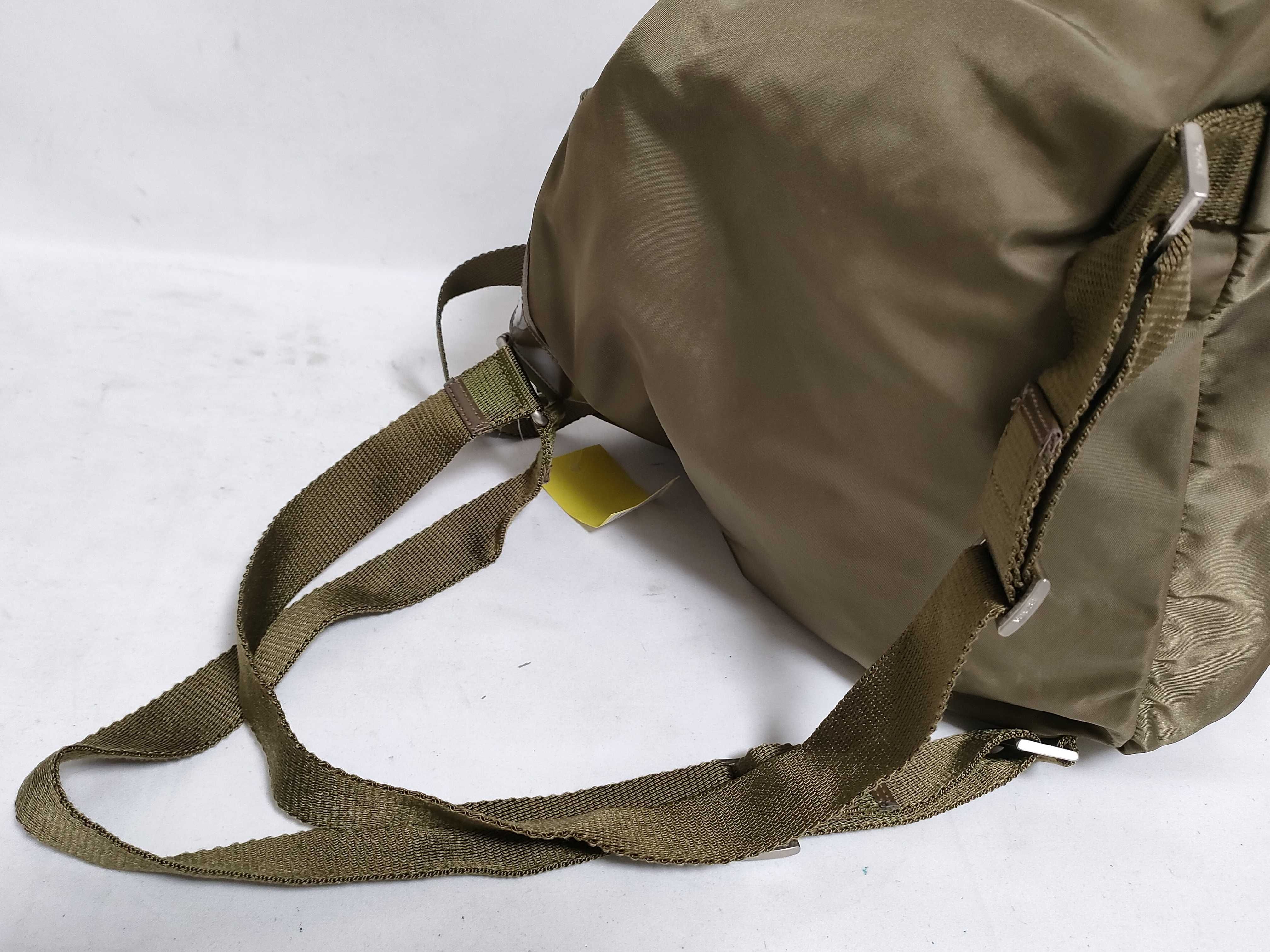 Nylon Triangle Plate Backpack, Khaki — view 3