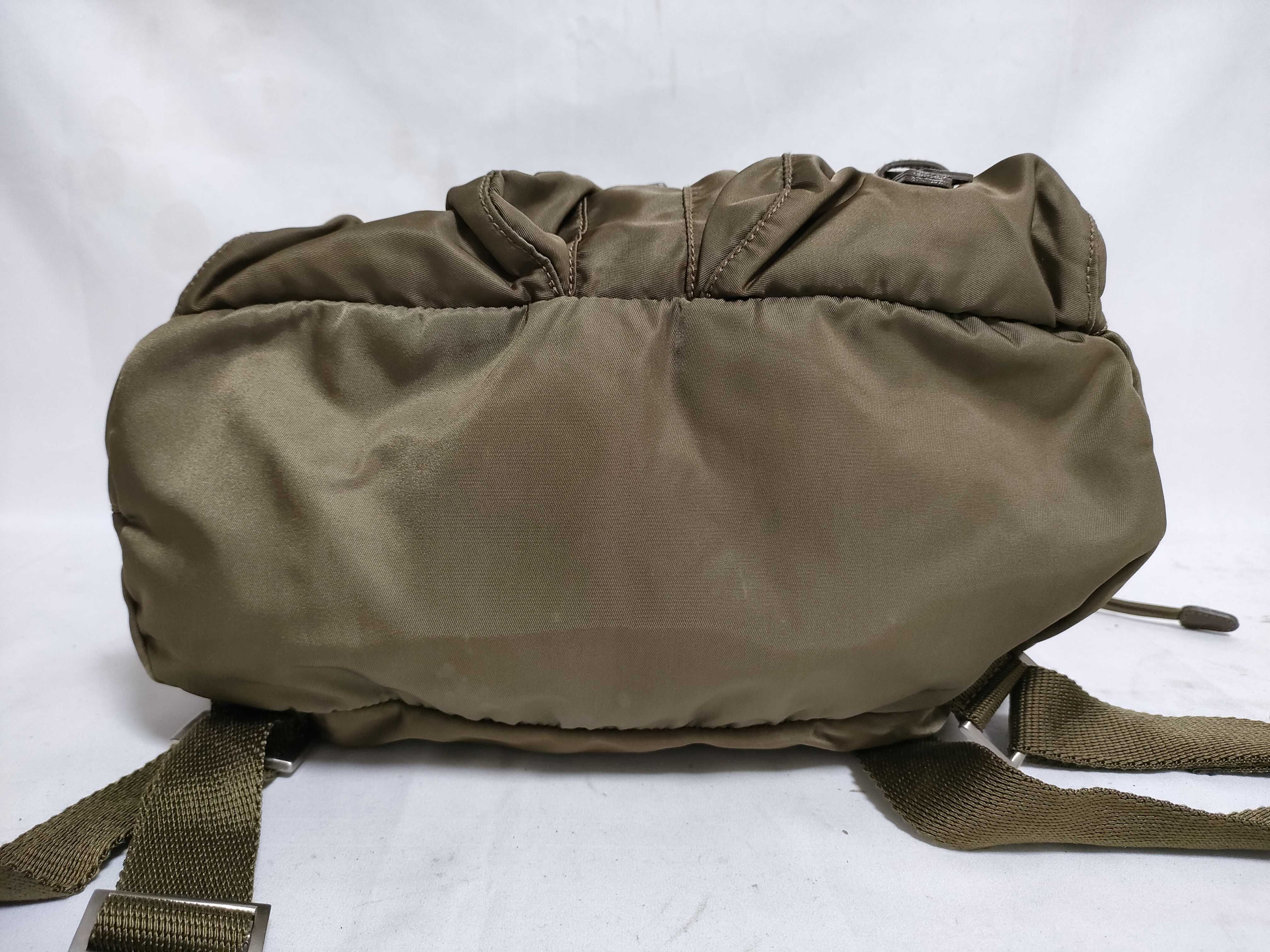 Nylon Triangle Plate Backpack, Khaki — view 6