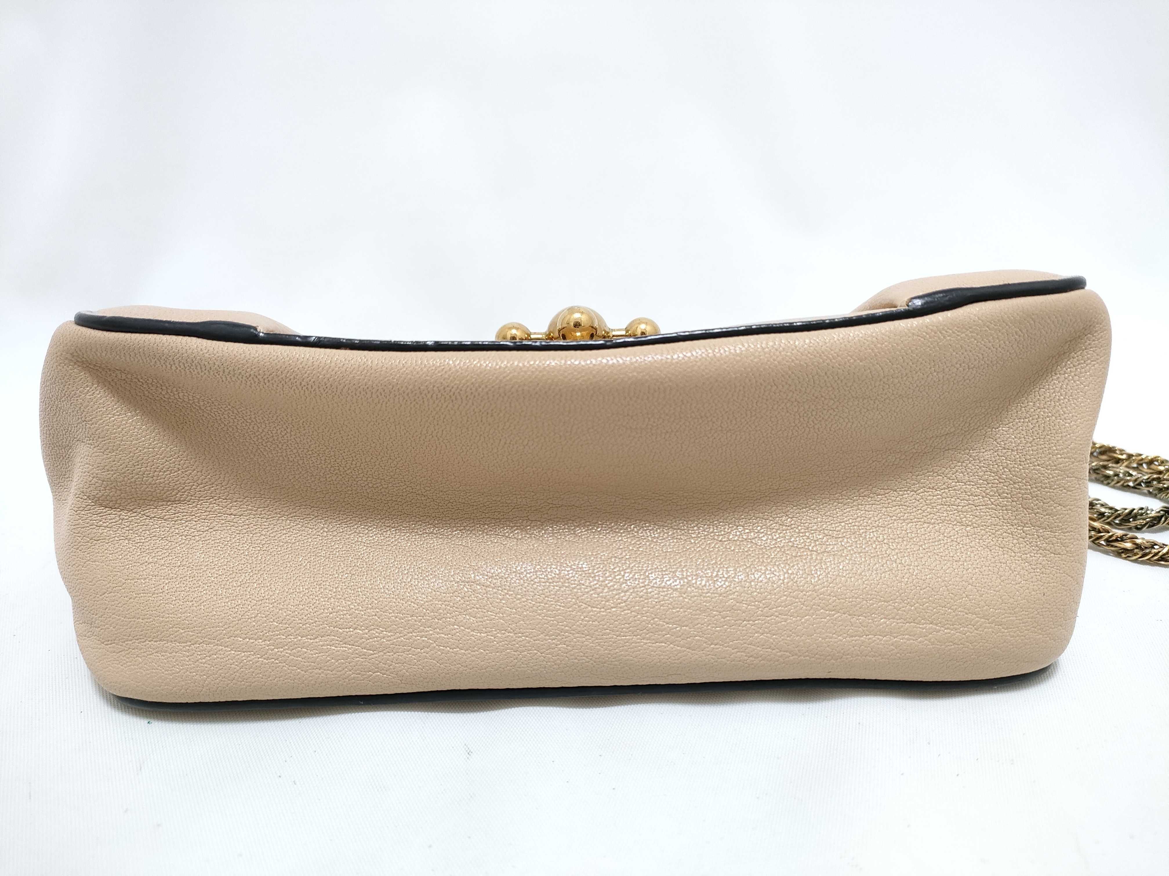 Elsie Chain Shoulder Bag, Beige — view 7