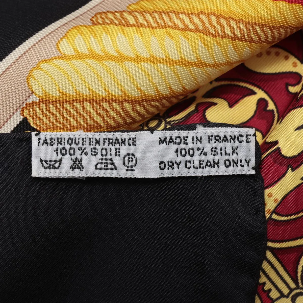 Carre 90 LES MUSEROLLES scarf, silk, black, with nose strap, some wear, — view 7