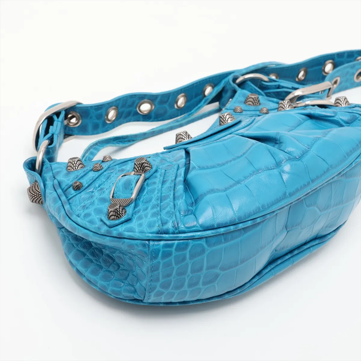 Lucagol XS Crocodile Embossed Shoulder Bag, Blue 671309 — view 4