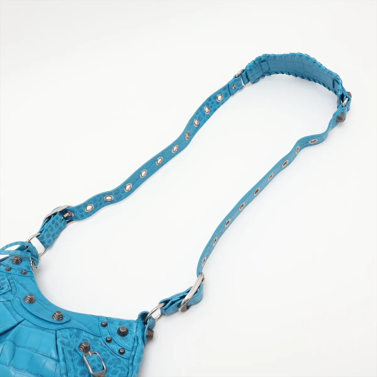 Lucagol XS Crocodile Embossed Shoulder Bag, Blue 671309 — view 5