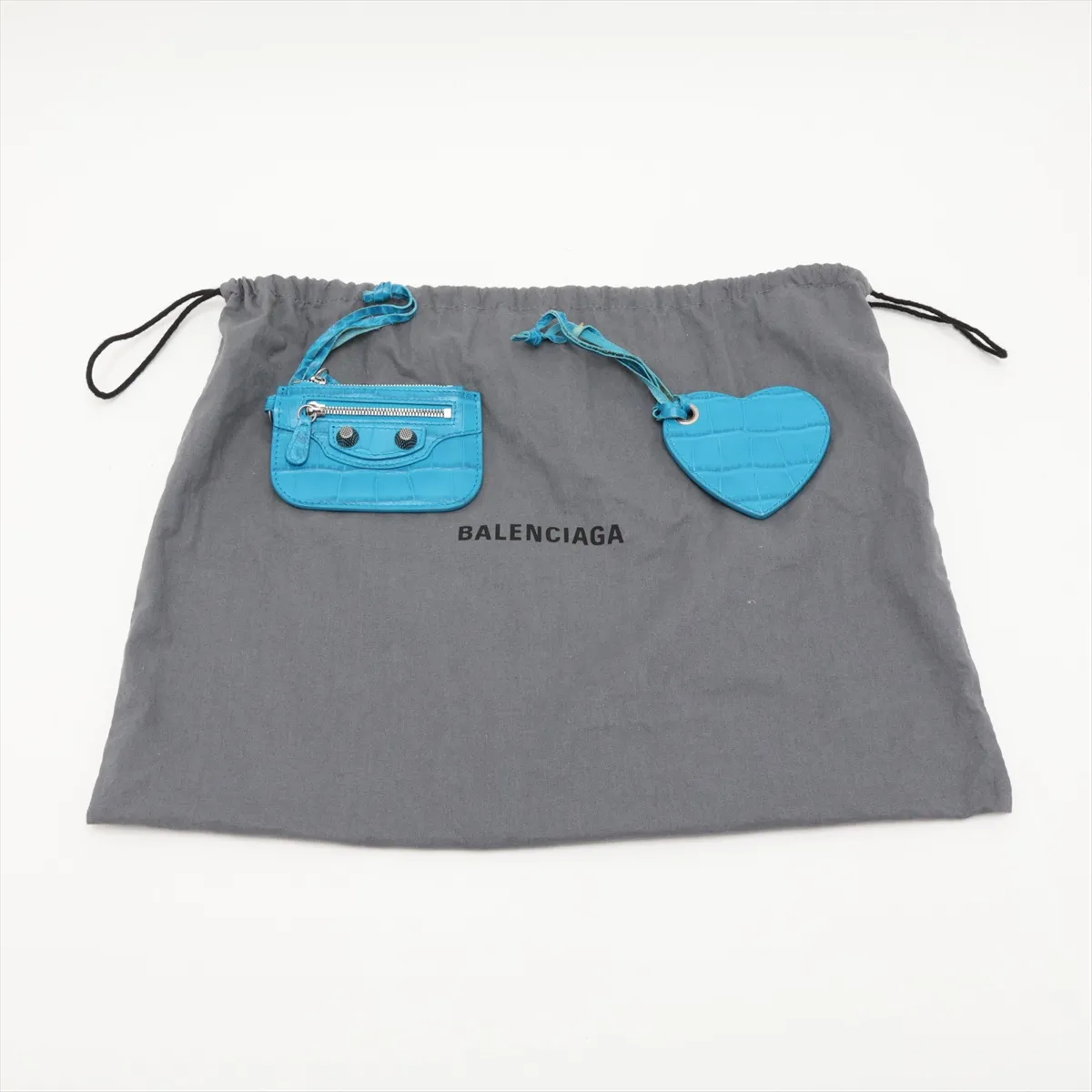 Lucagol XS Crocodile Embossed Shoulder Bag, Blue 671309 — view 9