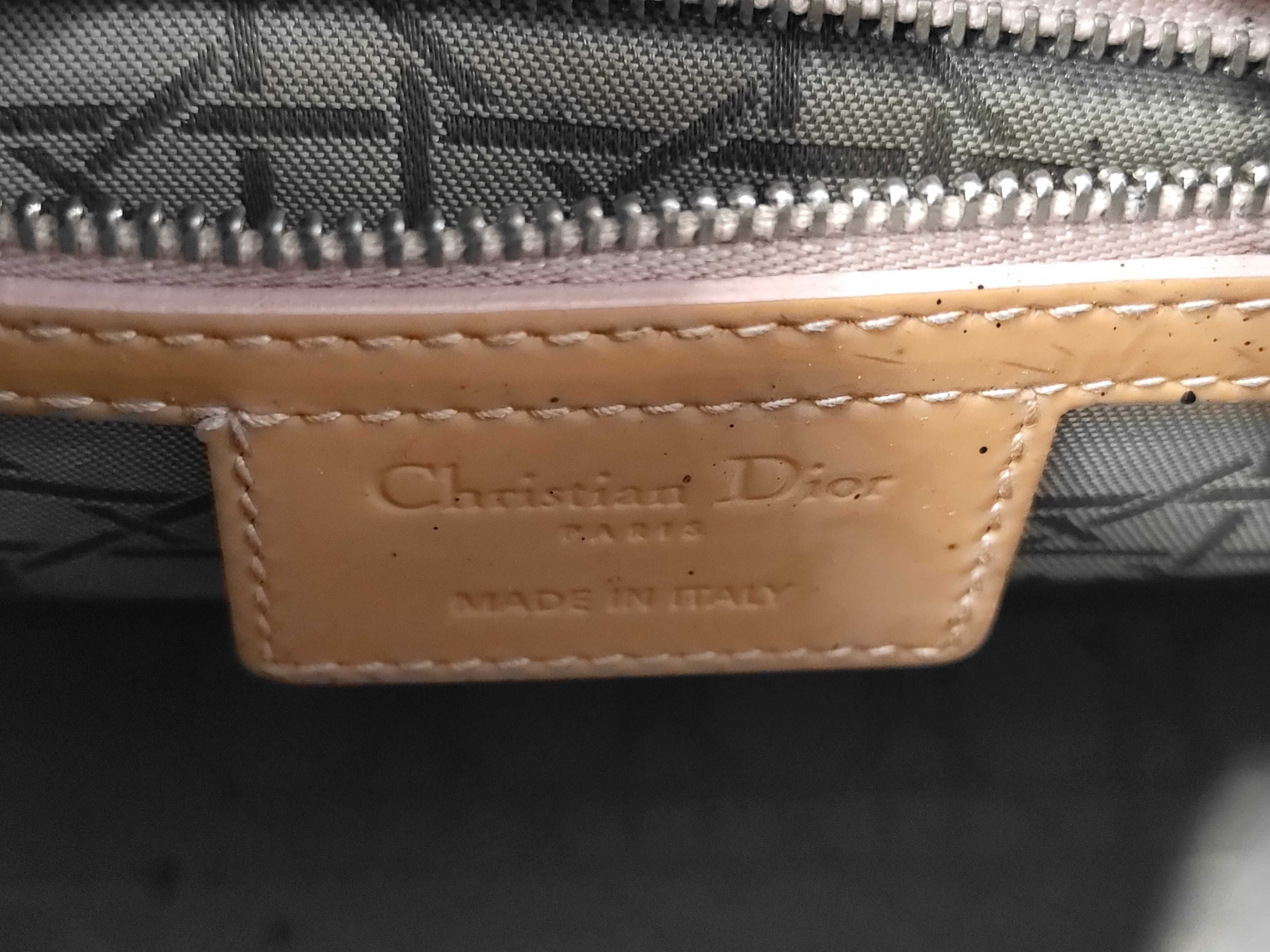 Lady Dior Cannage Patent Leather 2-Way Handbag, Black — view 7