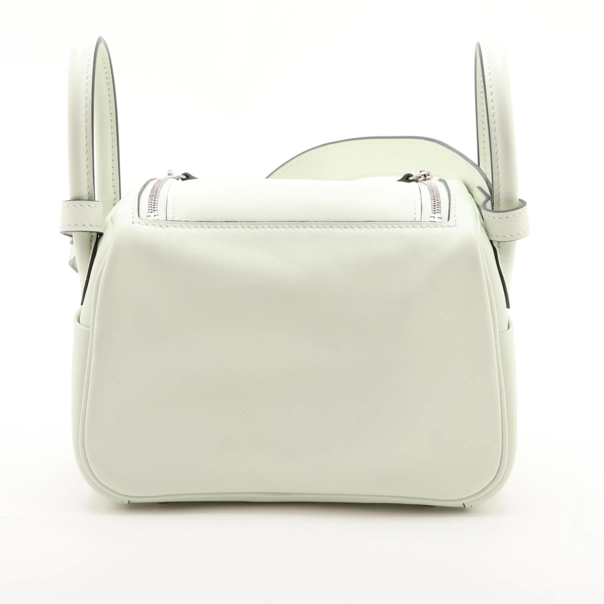 [Individually packaged] Hermes Lindy Mini 20, Veau Swift, Vert Fizz, Silver Hardware, B: 2023 — view 2