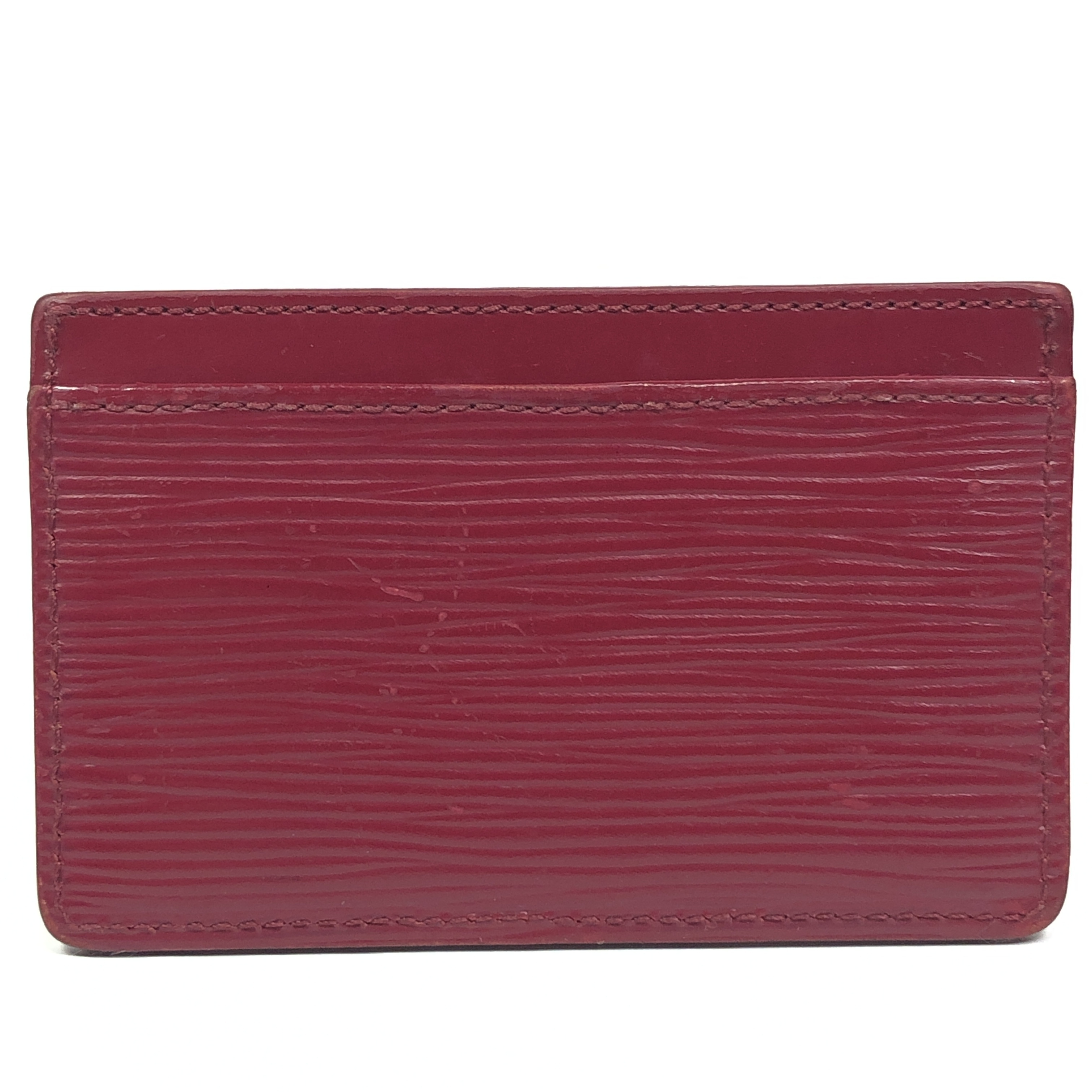Portecartes Simple Epi Card Case M60327 Fuchsia CA3175 Business Card Holder Pass Case Card Case Leather Made in Spain Card Case — view 2