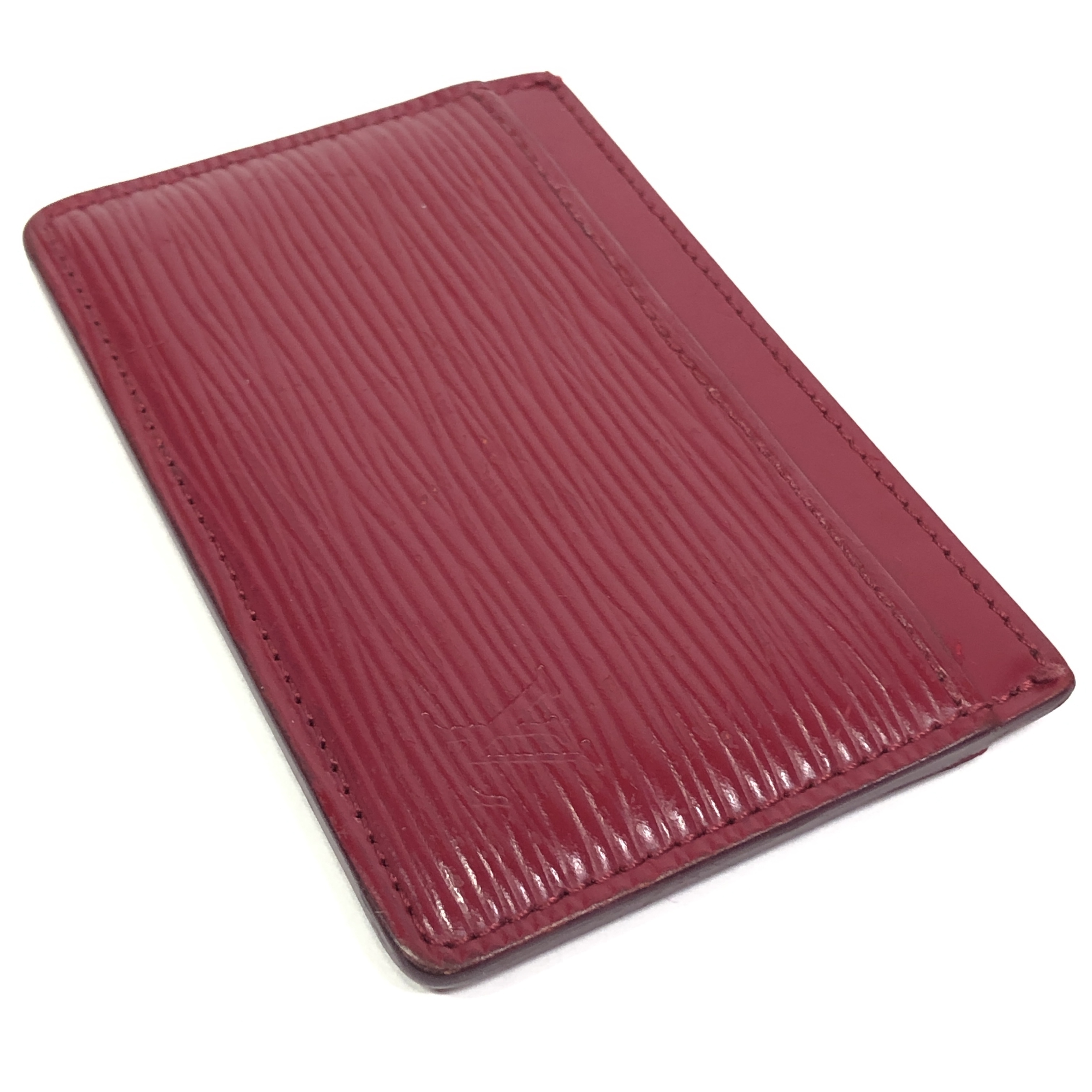 Portecartes Simple Epi Card Case M60327 Fuchsia CA3175 Business Card Holder Pass Case Card Case Leather Made in Spain Card Case — view 3