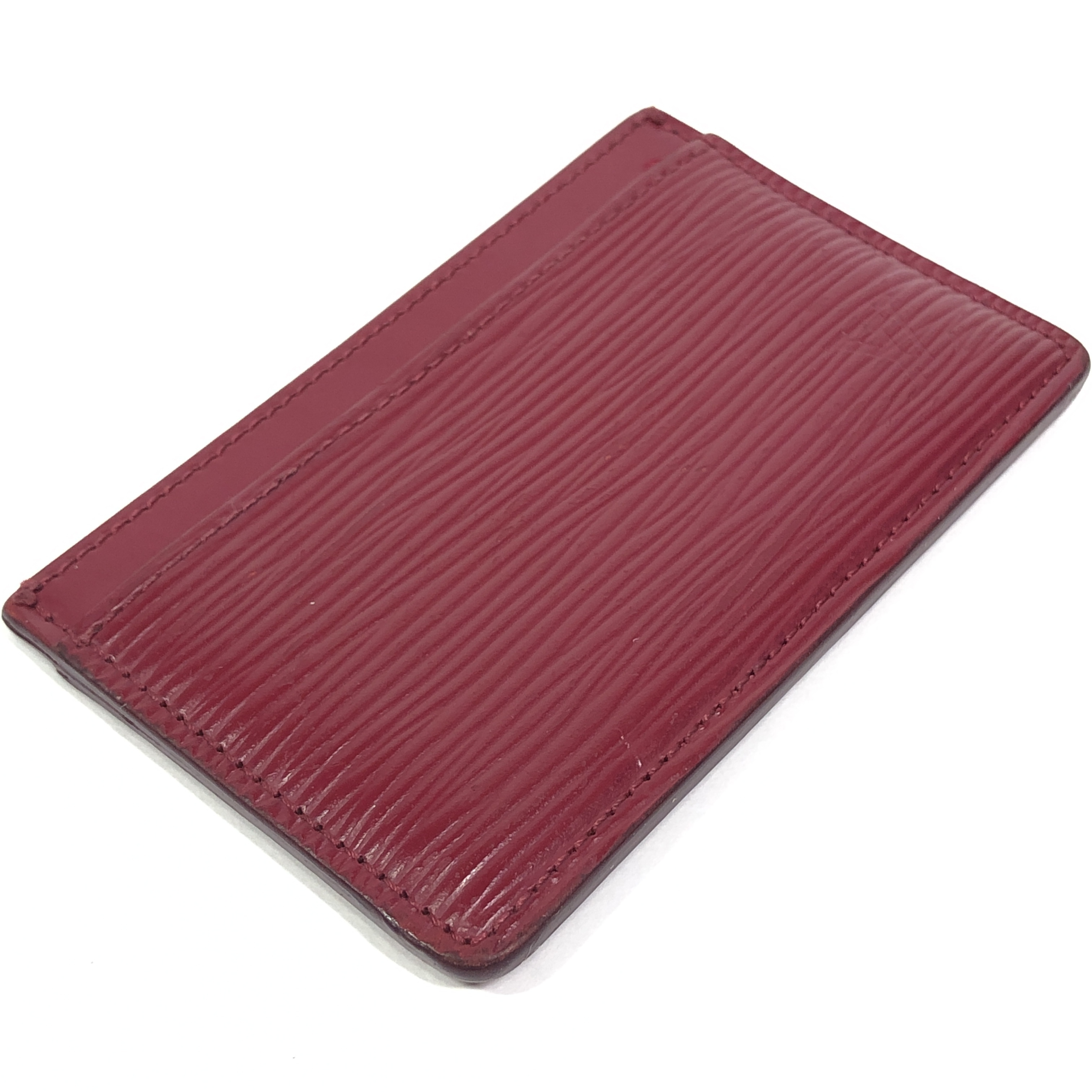 Portecartes Simple Epi Card Case M60327 Fuchsia CA3175 Business Card Holder Pass Case Card Case Leather Made in Spain Card Case — view 4