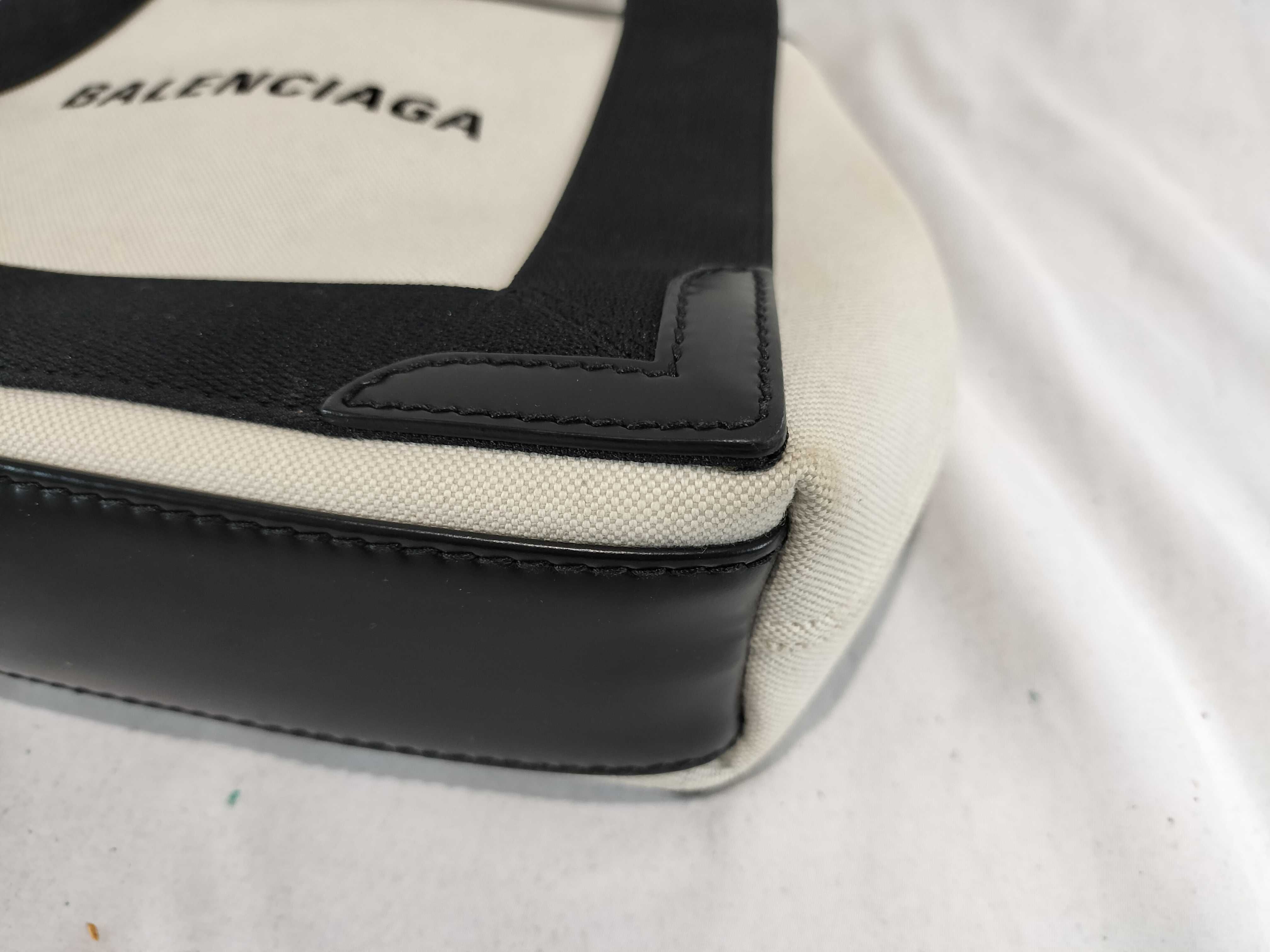 Navy Cabas XS White x Black Handbag — view 6