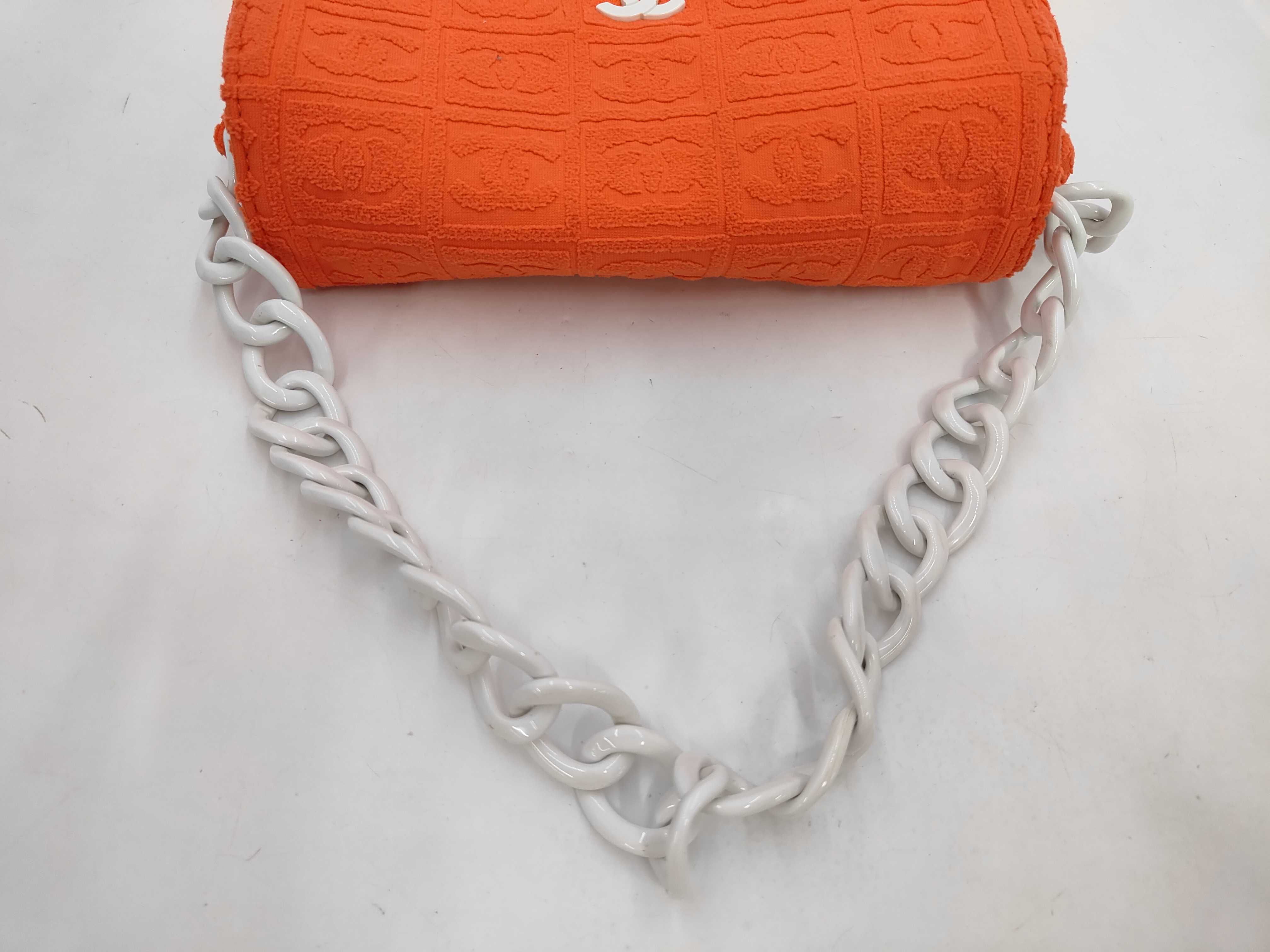 Shoulder Bag, Terry Cloth, Orange Shoulder Bag — view 5