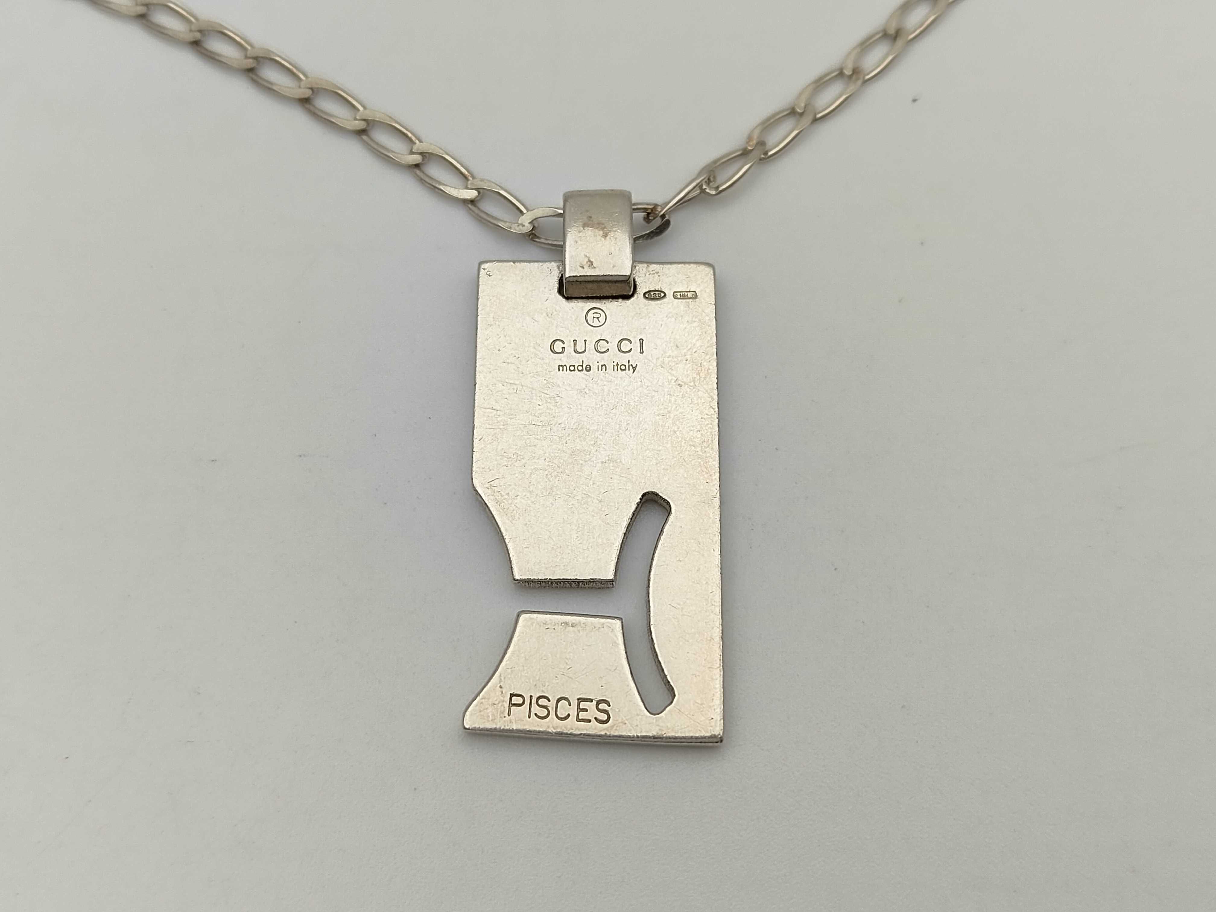 Pisces Plate Sterling Silver 925 Necklace — view 4