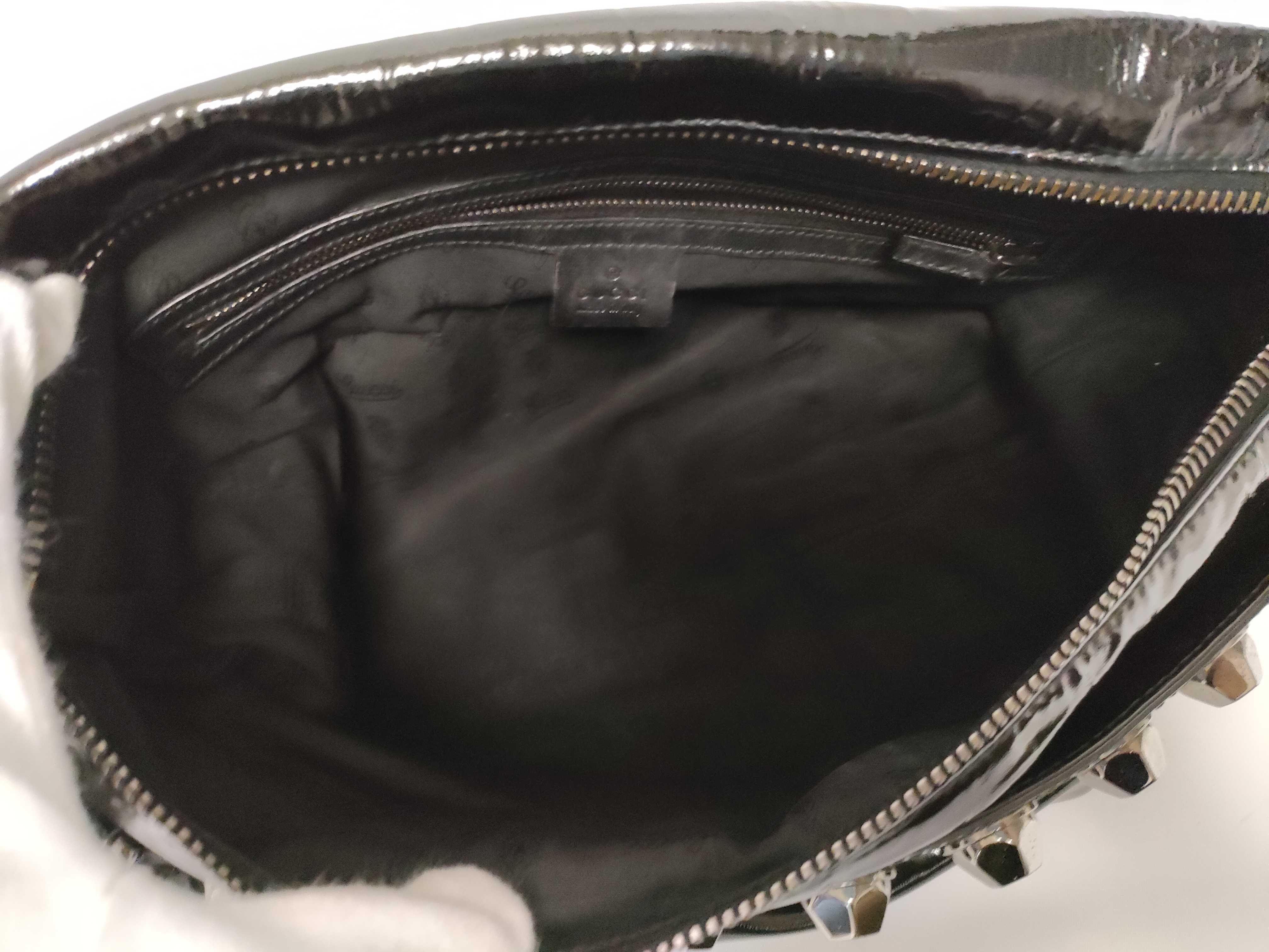 Leather Studded Braided Chain Handle Key Charm 228565 Aurora Black One-Shoulder Shoulder Bag — view 12