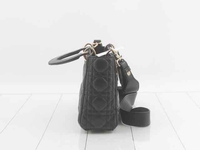 MyABC My Lady Dior Lambskin Black 2-Way Handbag with Strap — view 4