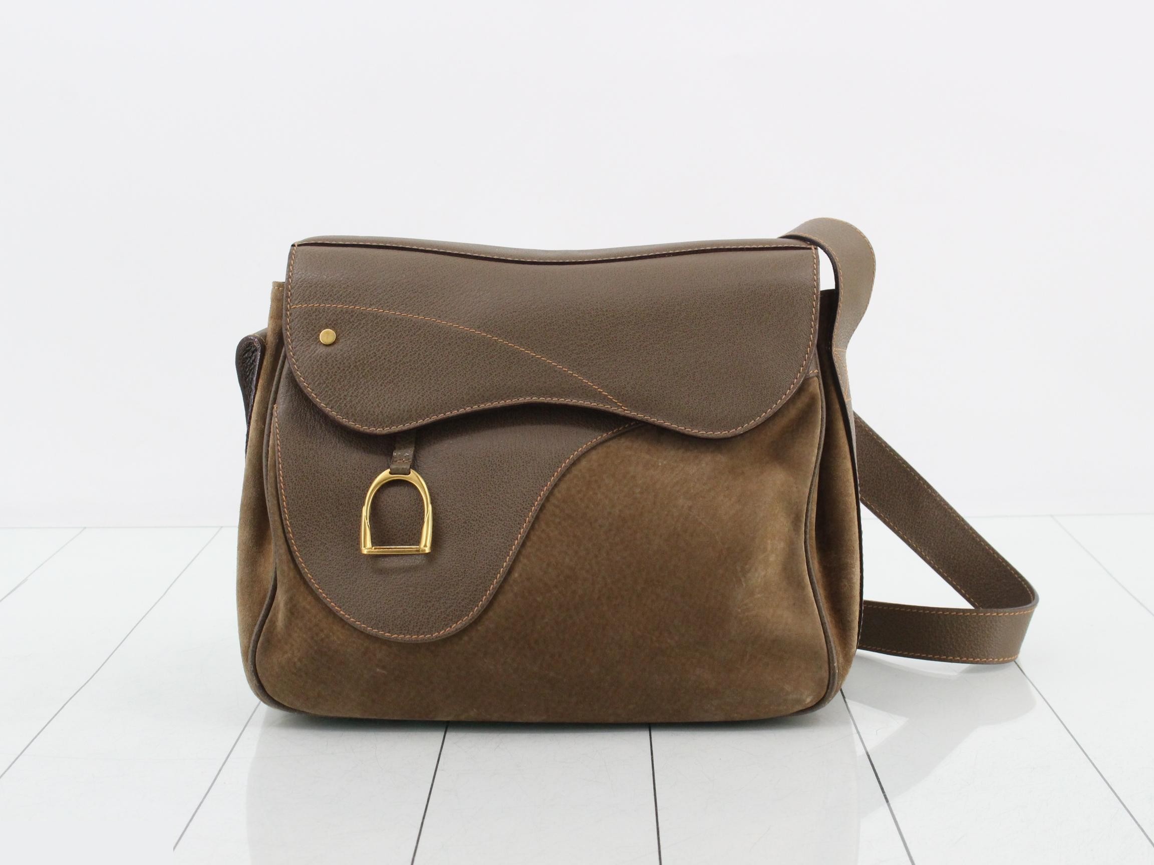 Saddle Suede Shoulder Bag