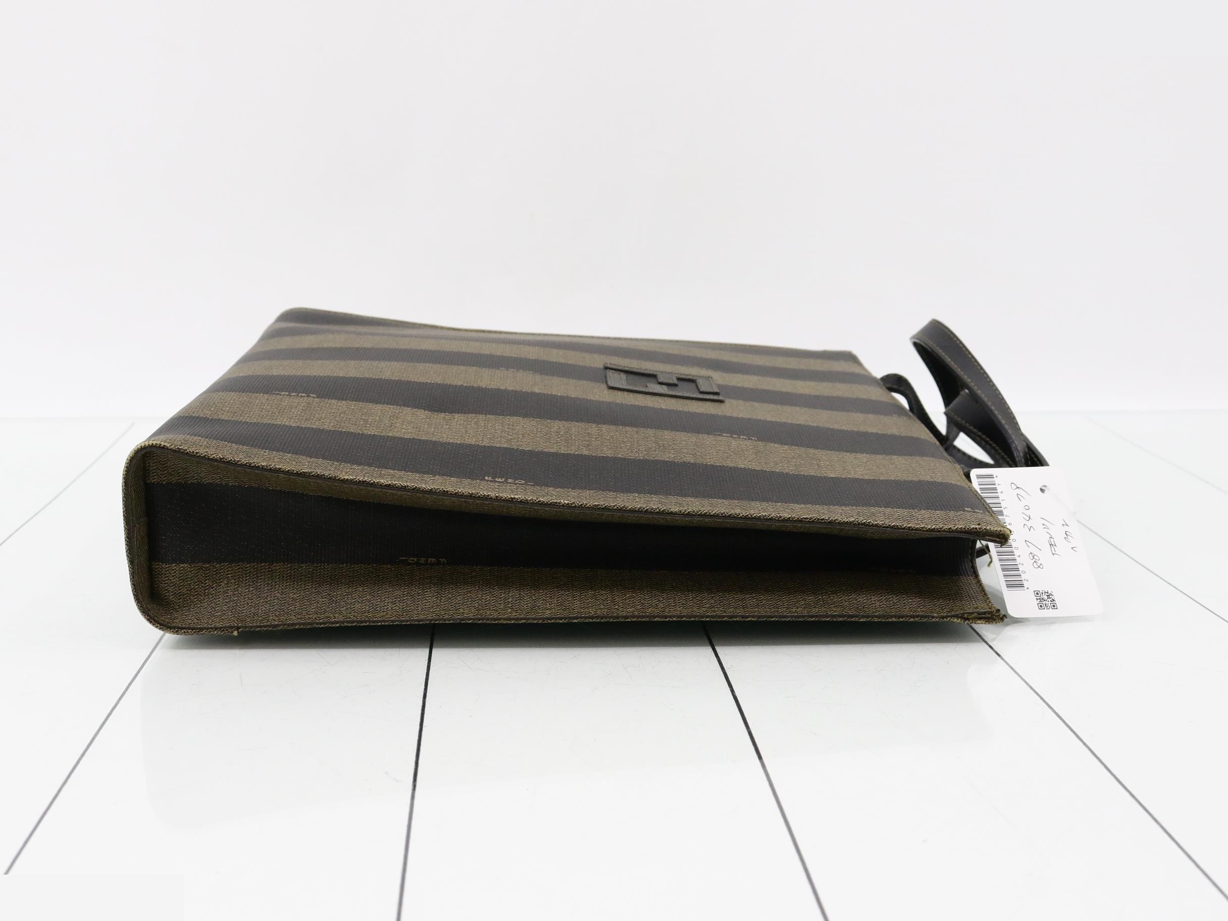 Pecan Tote Bag, PVC/Leather, Brown — view 3