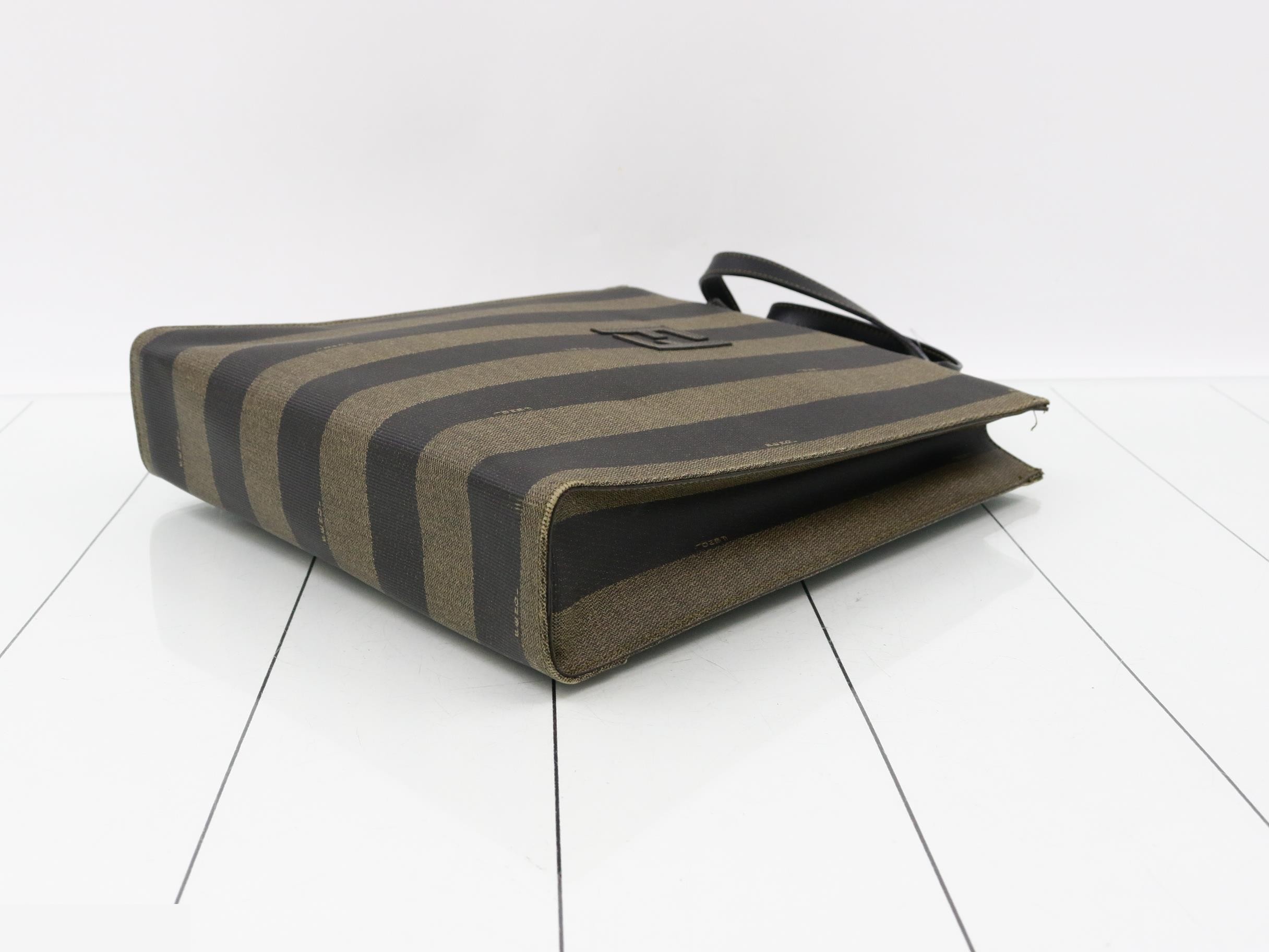 Pecan Tote Bag, PVC/Leather, Brown — view 6