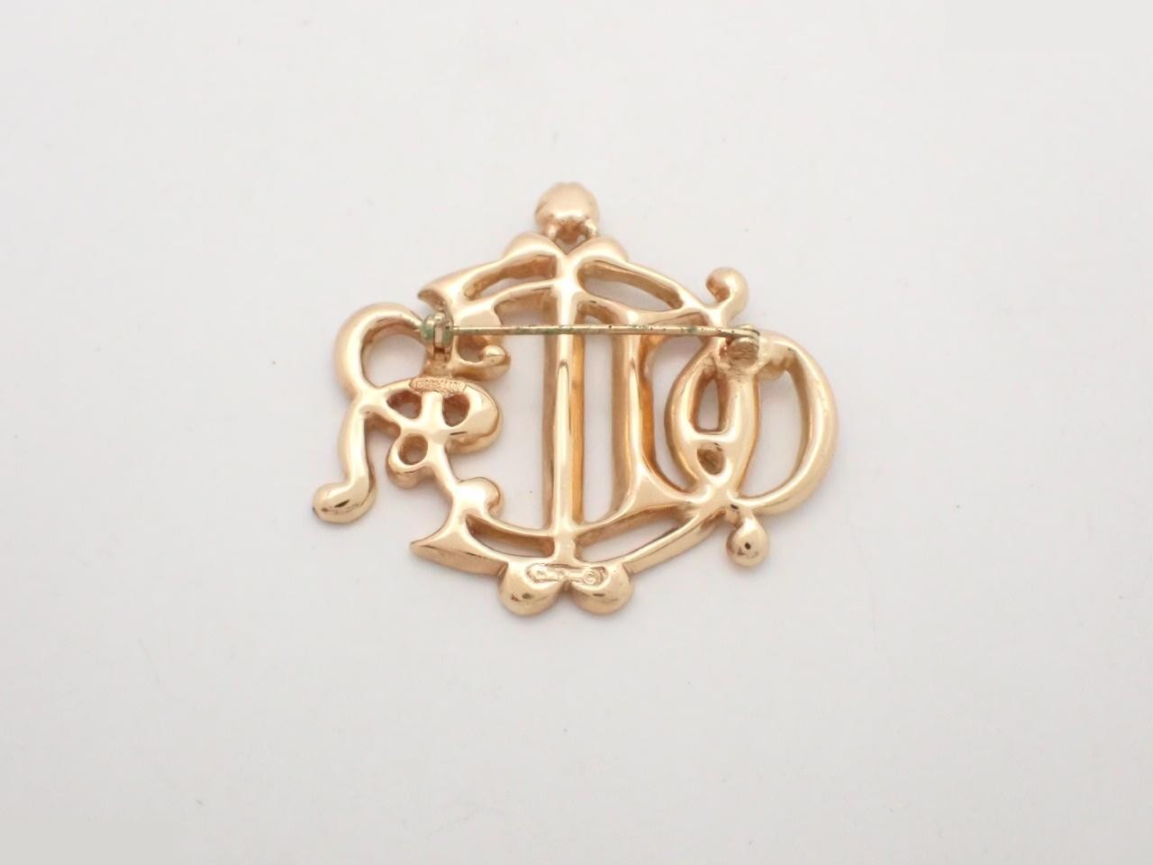 Gold Rhinestone Brooch — view 2