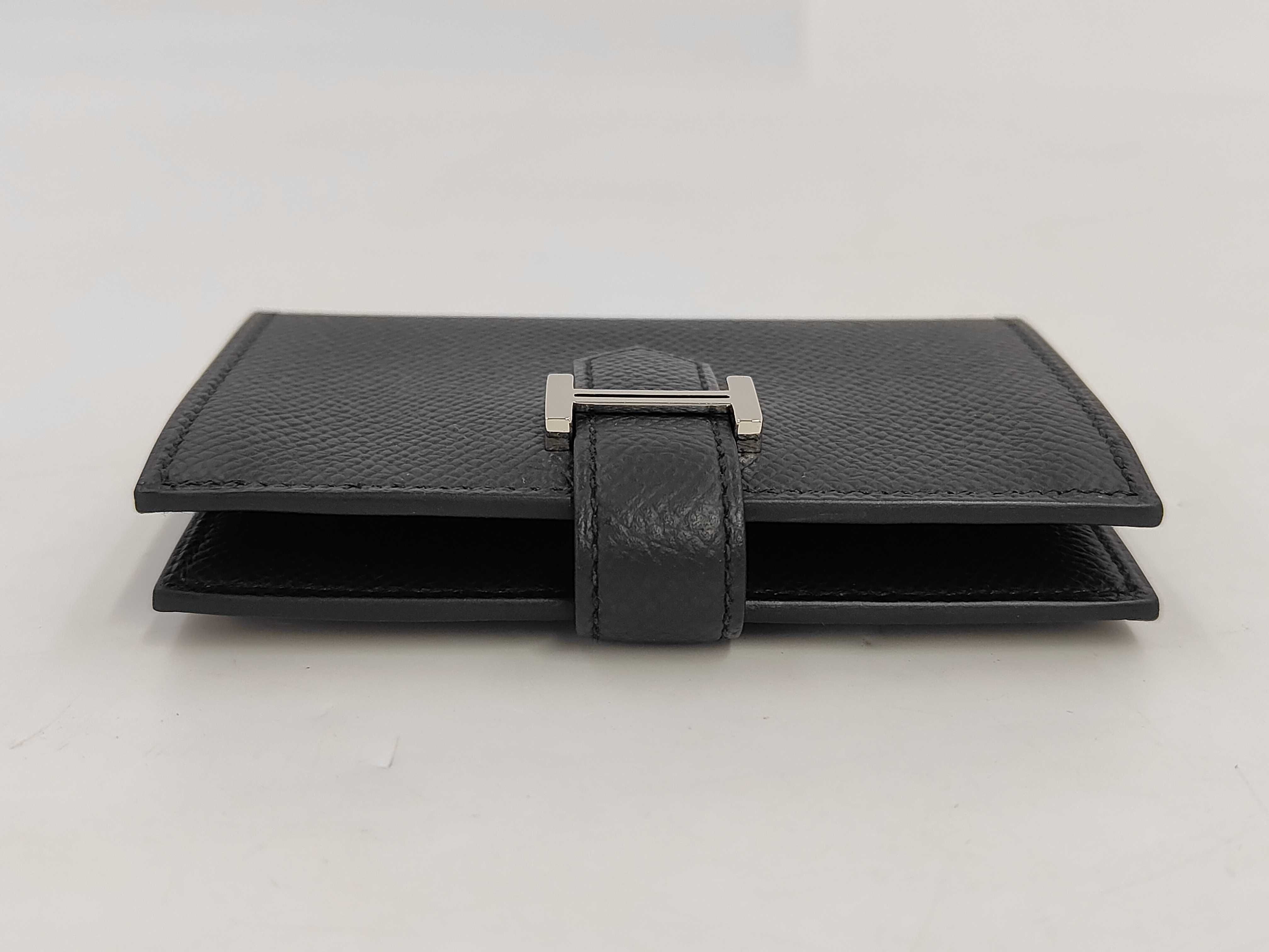 Bearn Card Case, Veau Epsom Leather, Black, B Stamp, Unused, with Box, Wallet — view 6