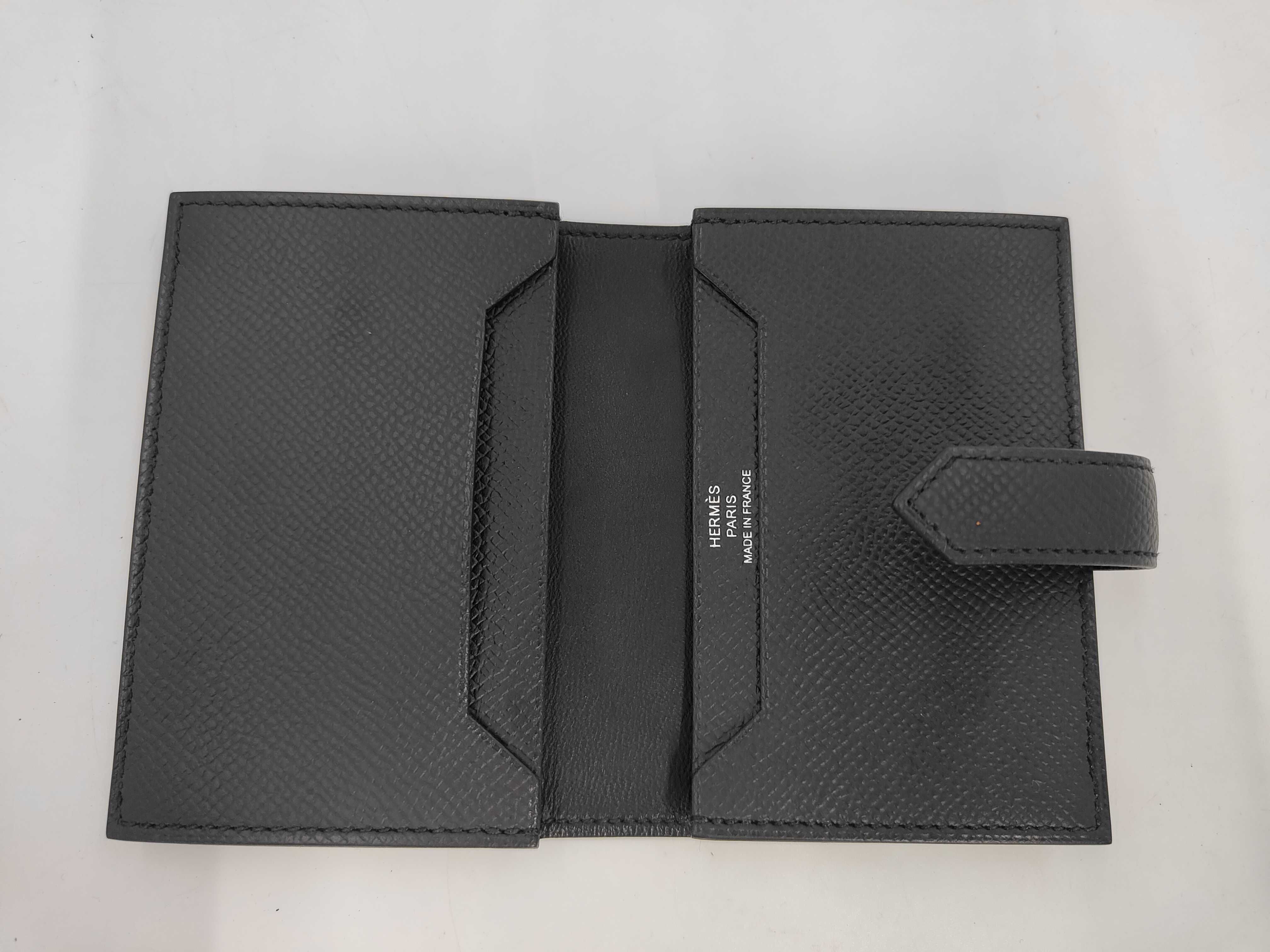 Bearn Card Case, Veau Epsom Leather, Black, B Stamp, Unused, with Box, Wallet — view 8
