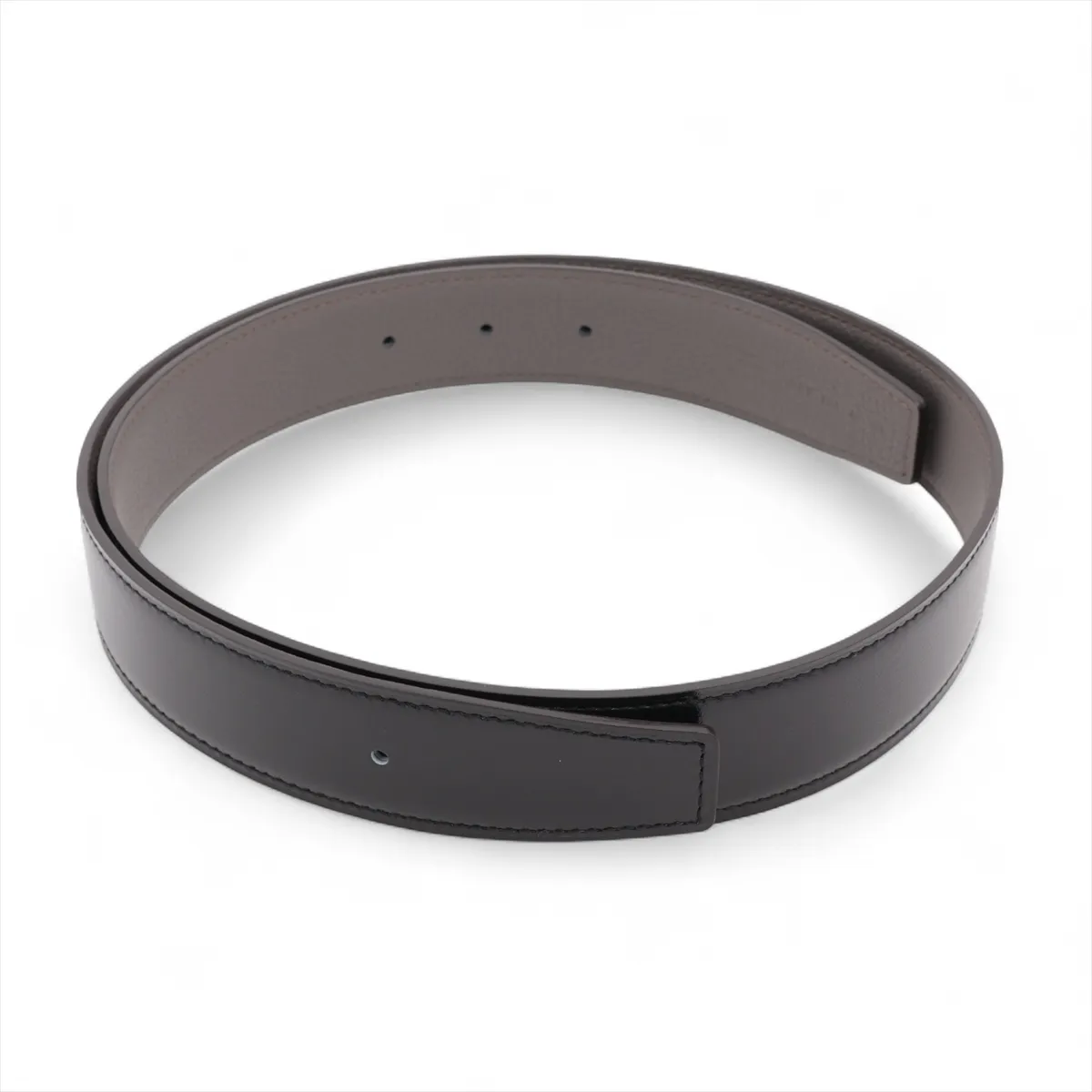 W:2024 Belt, size 80, Leather, Black x Gray, some wear, no buckle.