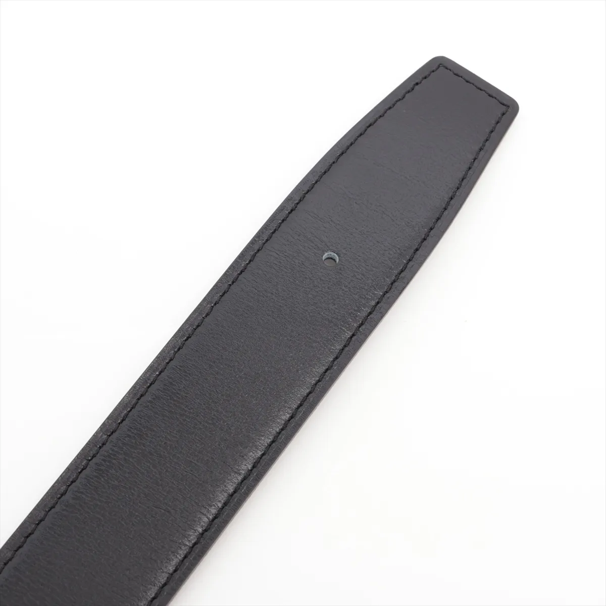 W:2024 Belt, size 80, Leather, Black x Gray, some wear, no buckle. — view 2