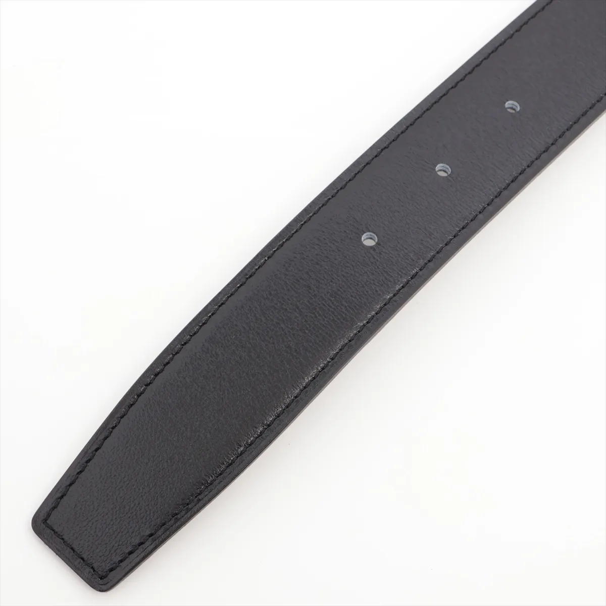 W:2024 Belt, size 80, Leather, Black x Gray, some wear, no buckle. — view 3