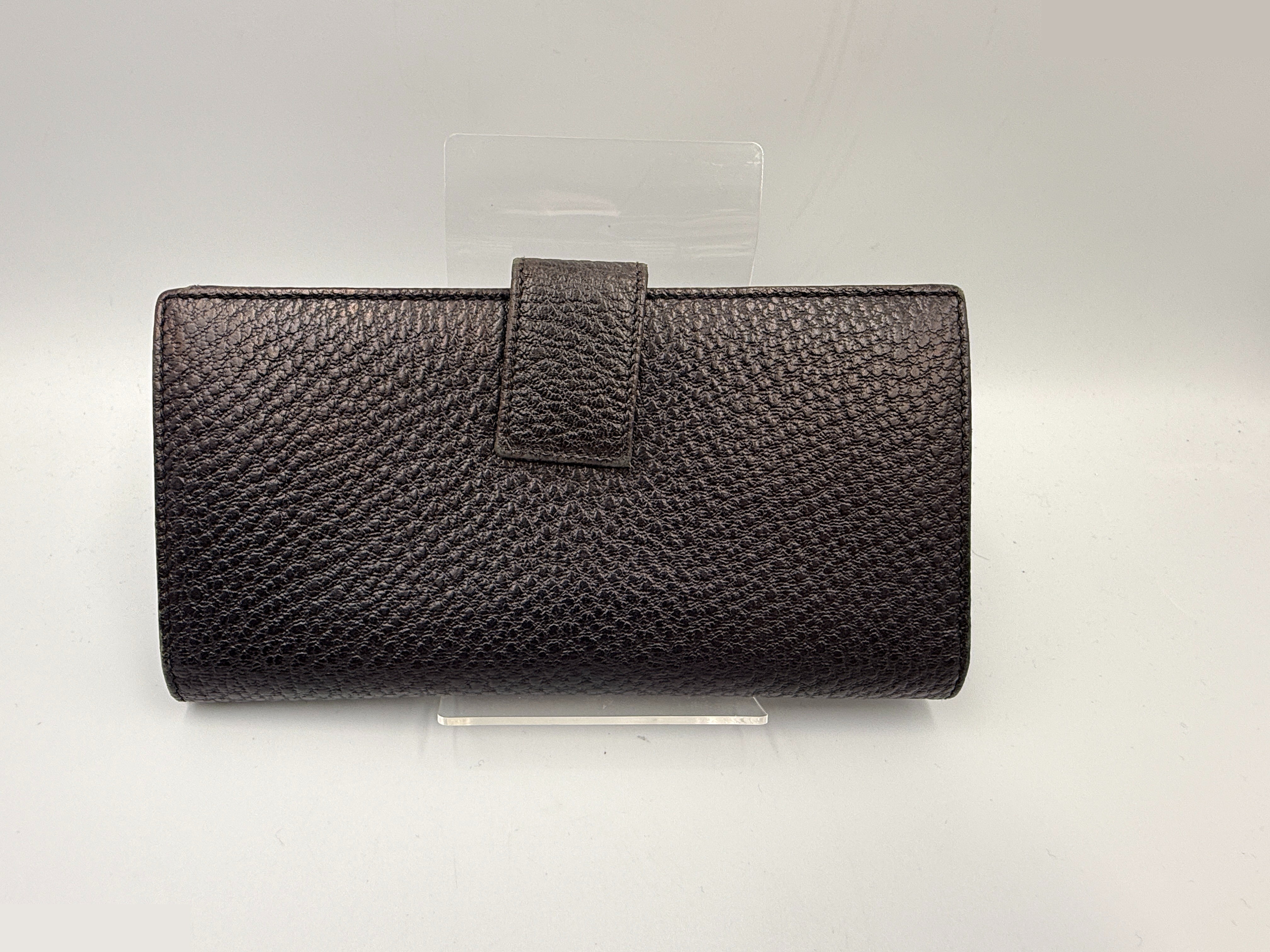 Horsebit Leather Long Wallet, Black — view 2