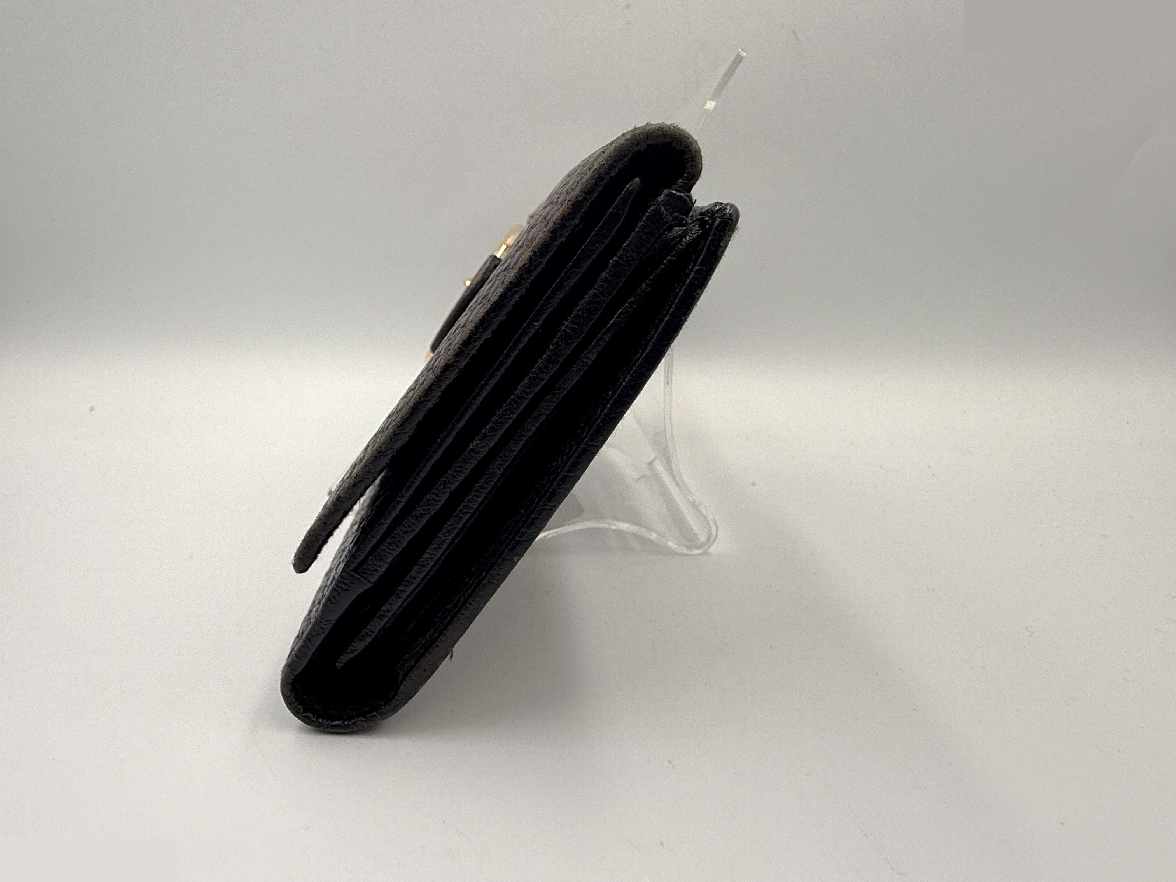 Horsebit Leather Long Wallet, Black — view 3