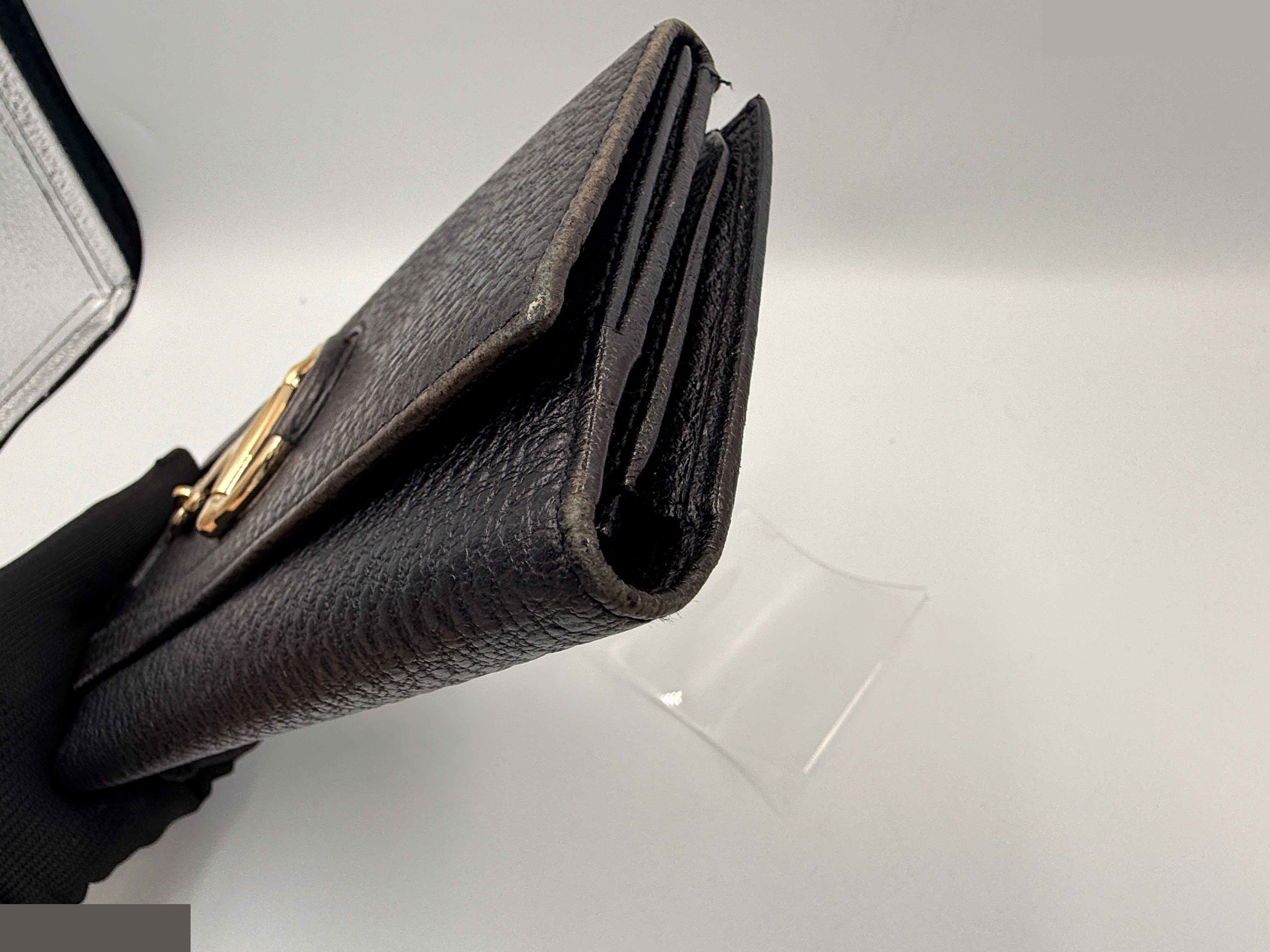 Horsebit Leather Long Wallet, Black — view 5